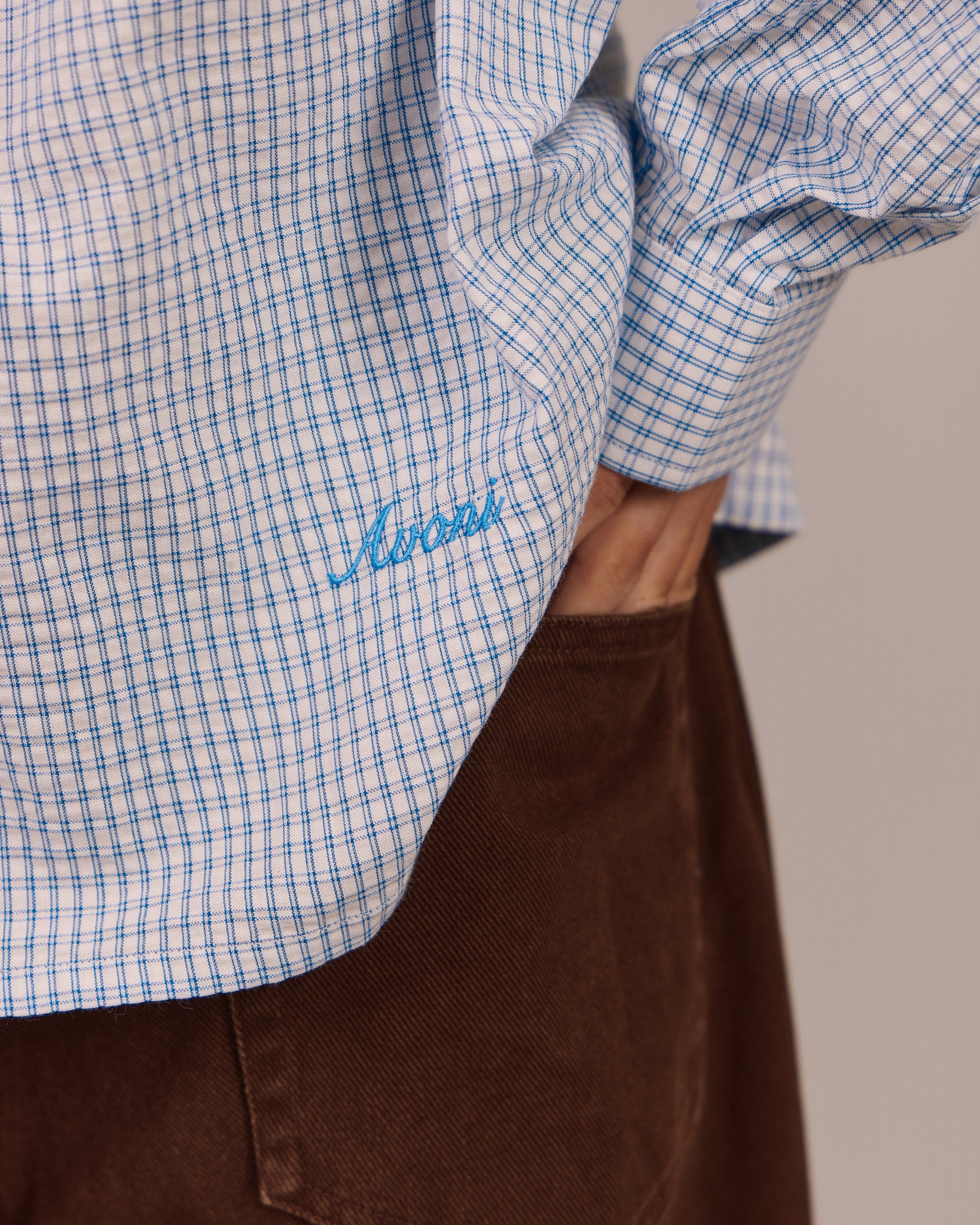 LS Checkered Shirt - Blue/White