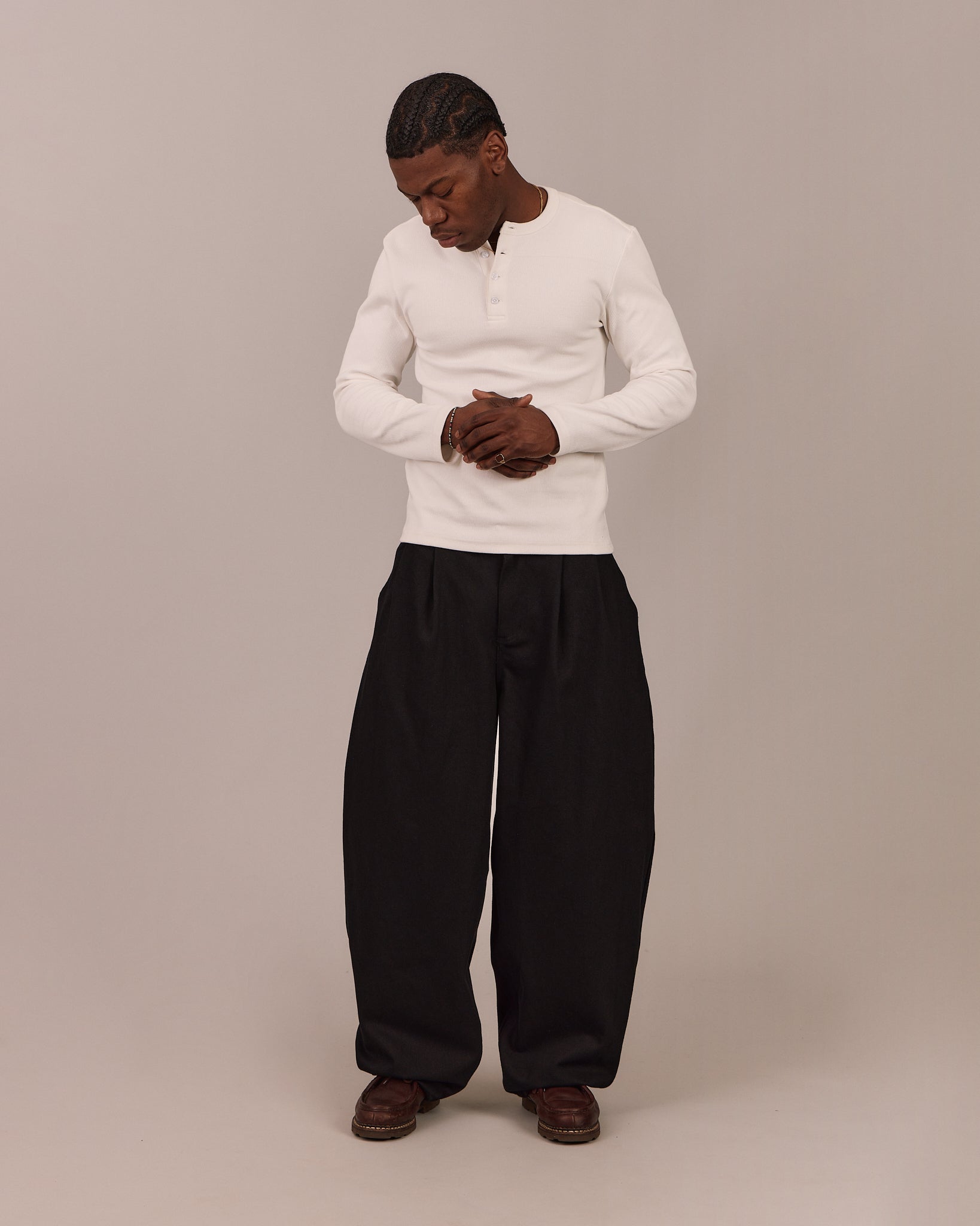 LS Henley Shirt - White