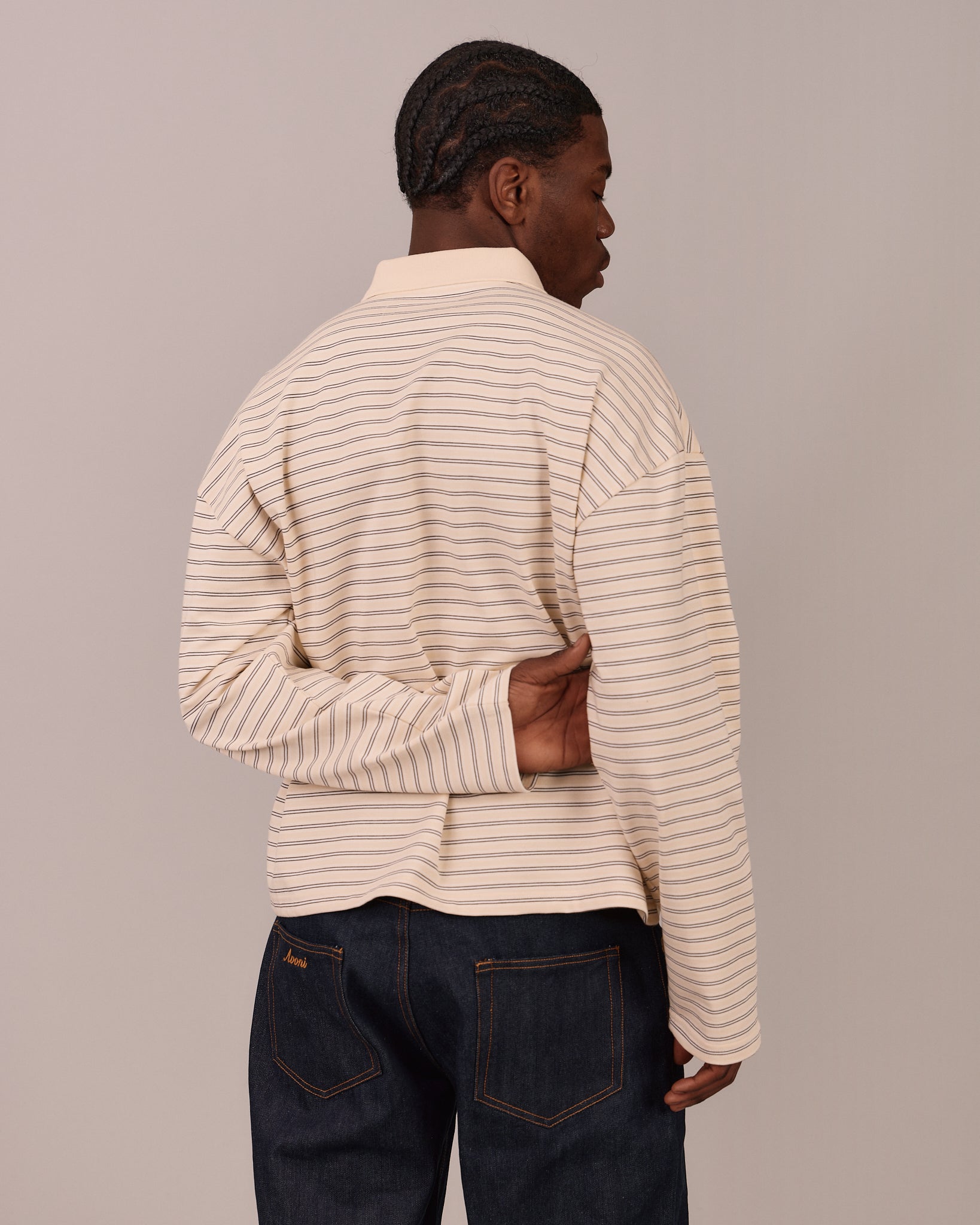 LS Polo Shirt - Butteryellow Stripe
