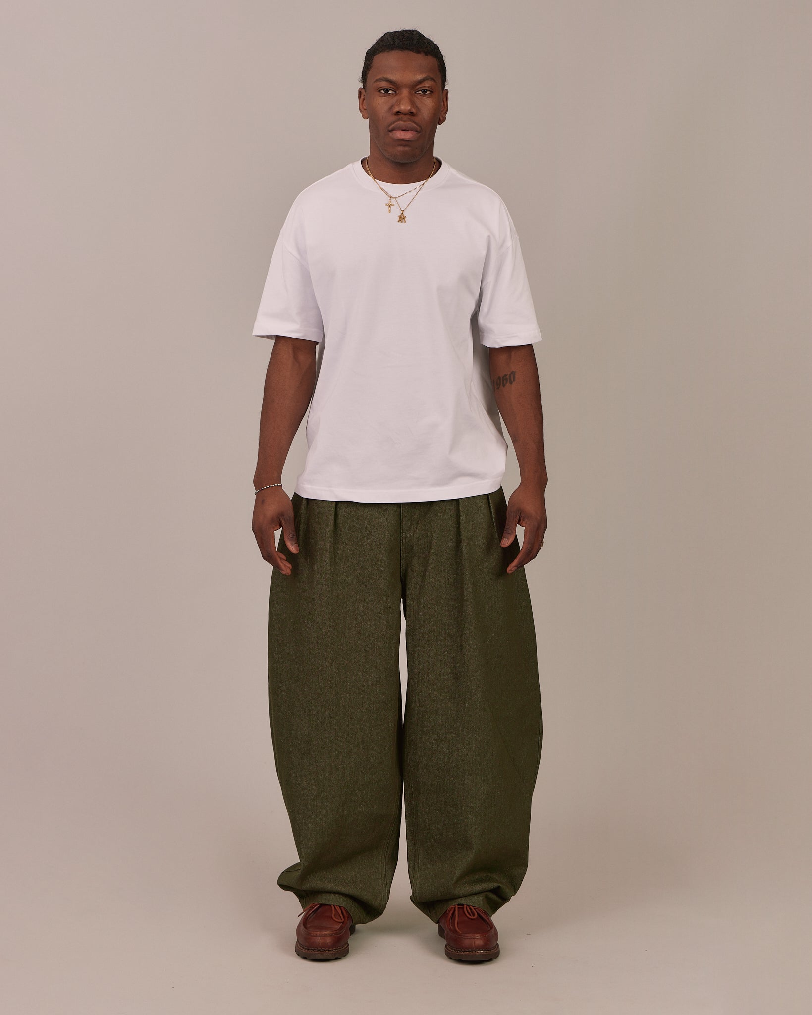 Baggy Pleated Pants - Green
