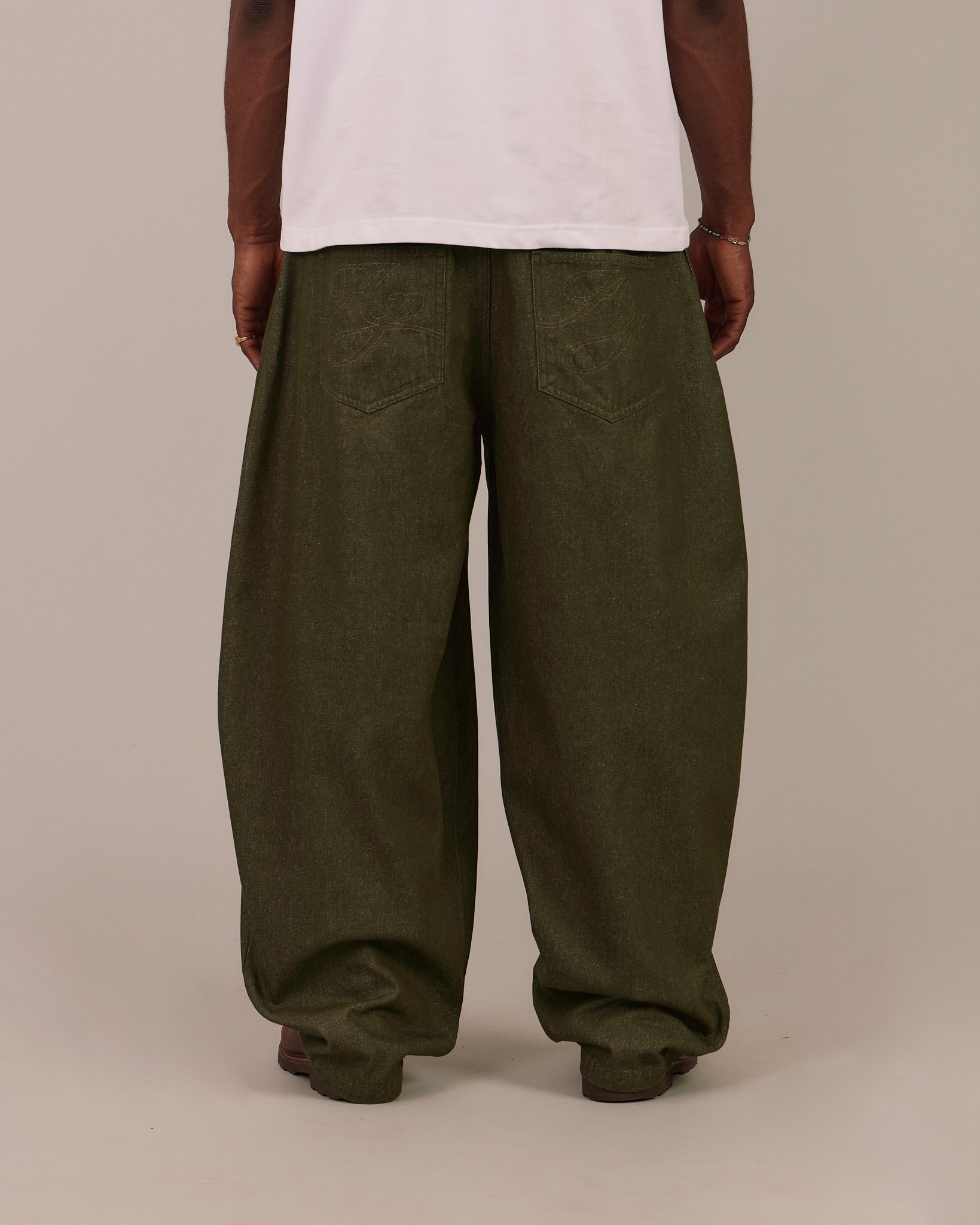 Baggy Pleated Pants - Green