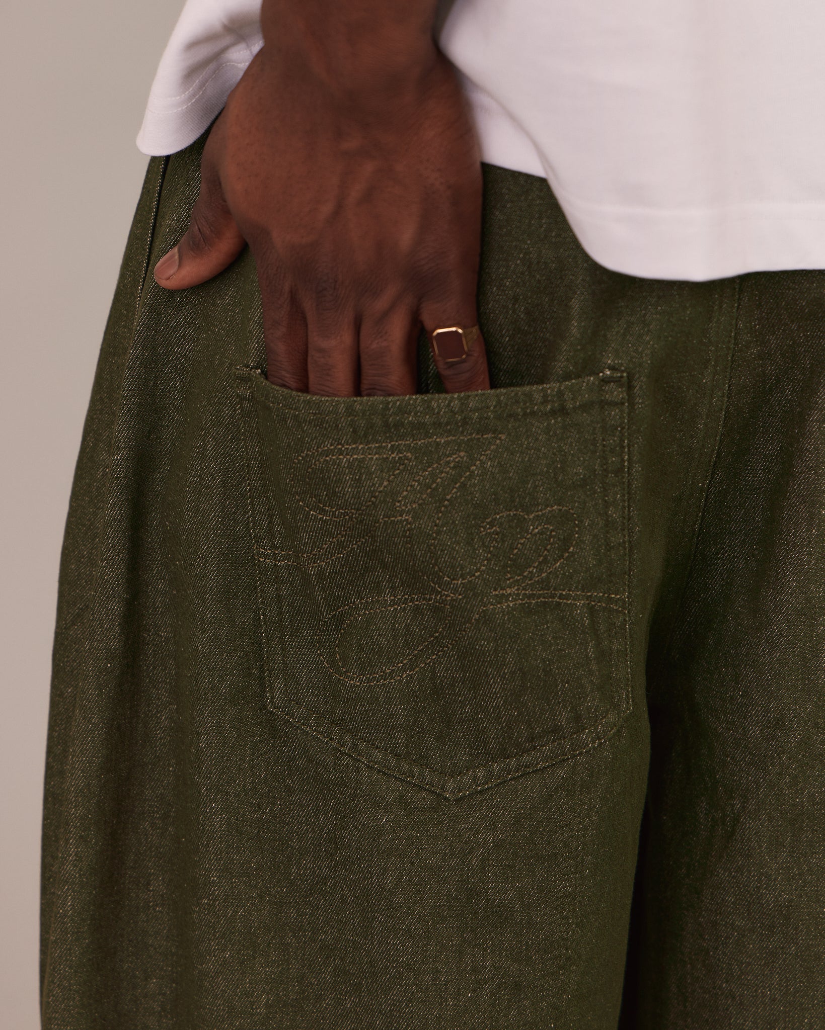 Baggy Pleated Pants - Green