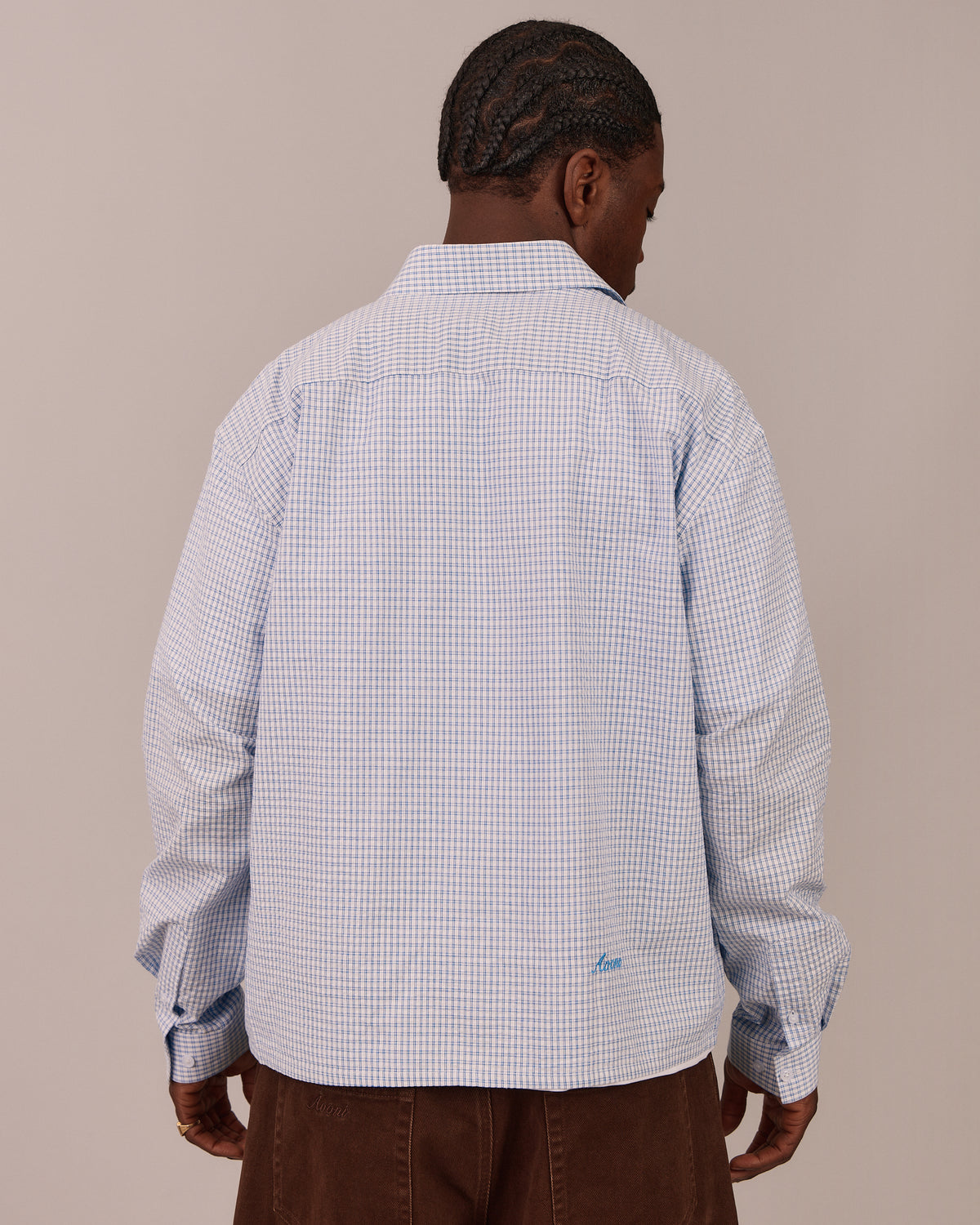 LS Checkered Shirt - Button Up SPBL - Blue/White