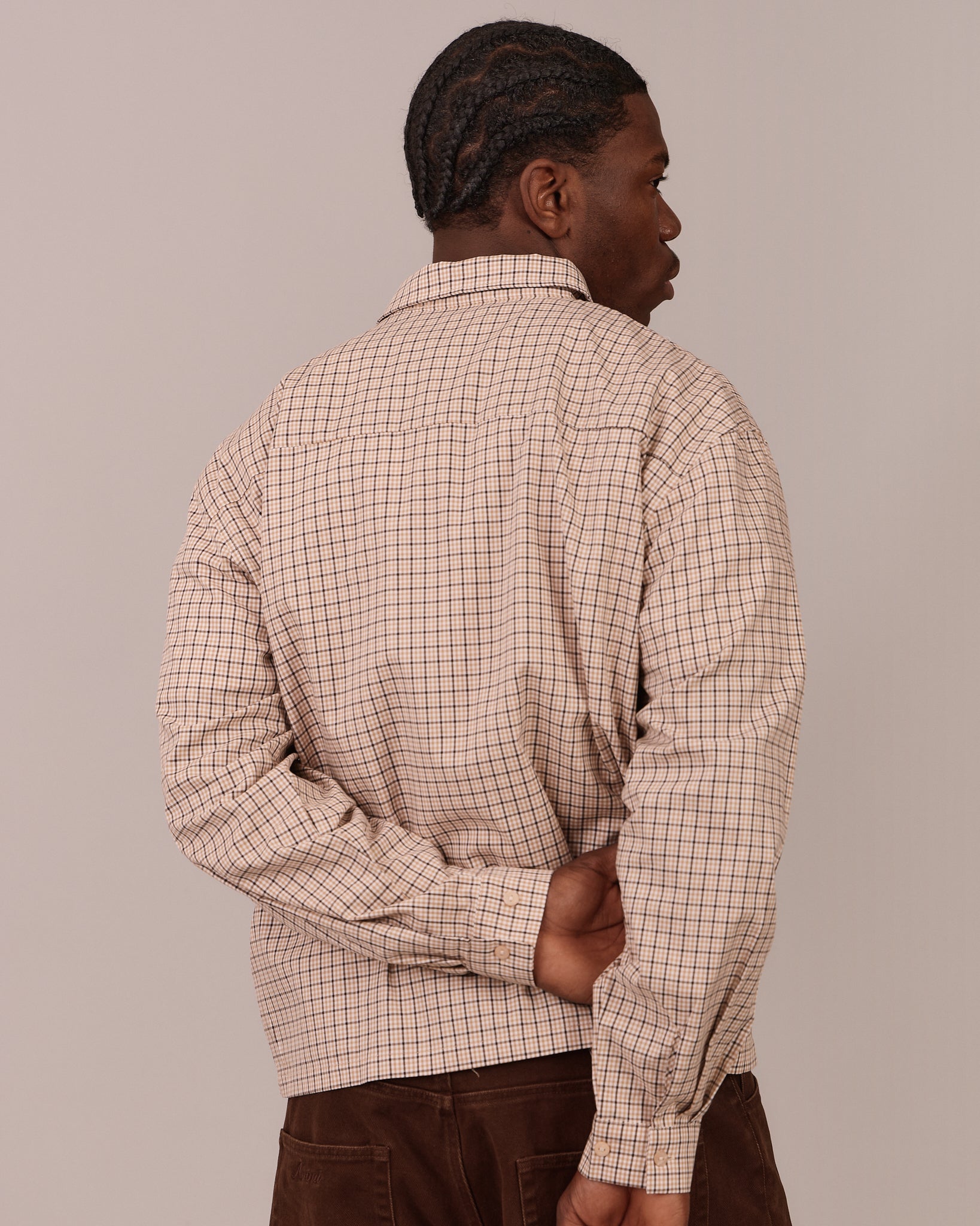 LS Checkered Shirt - Brown