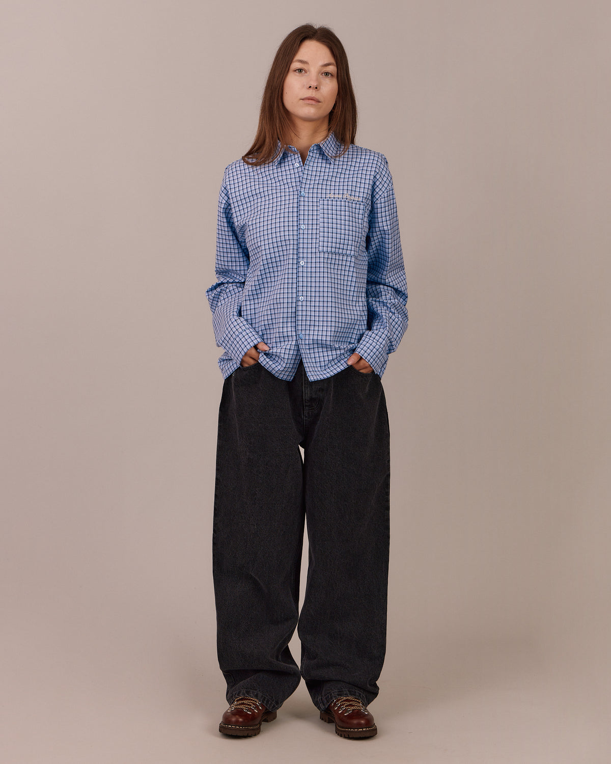 LS Checkered Shirt - Button Up SPFL - Blue