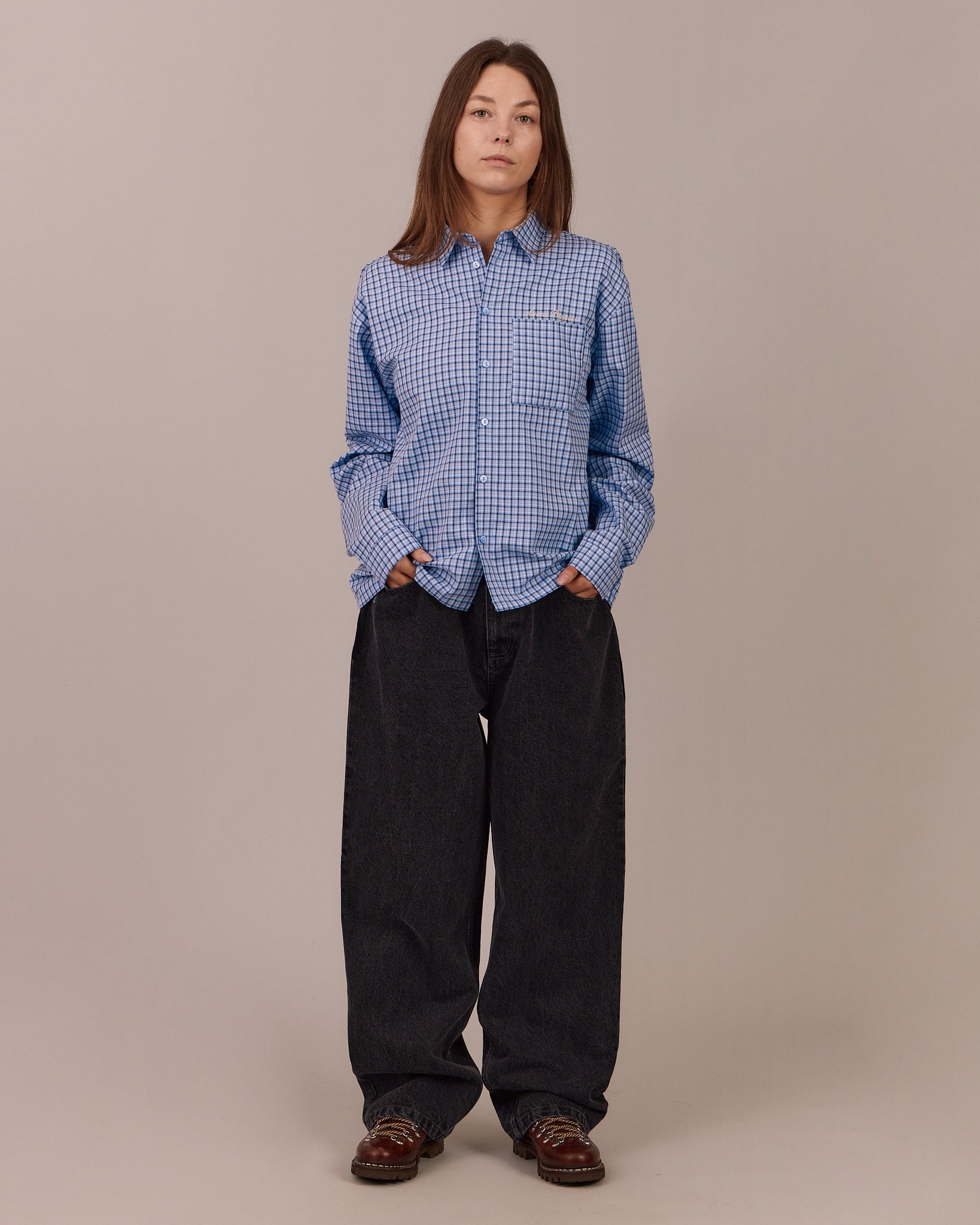 LS Checkered Shirt - Blue