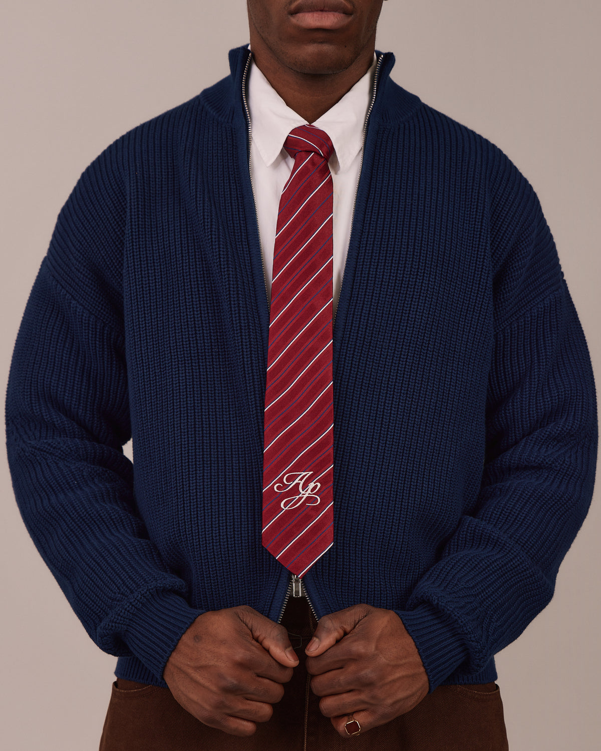 Tie - Red w. Blue Stripes