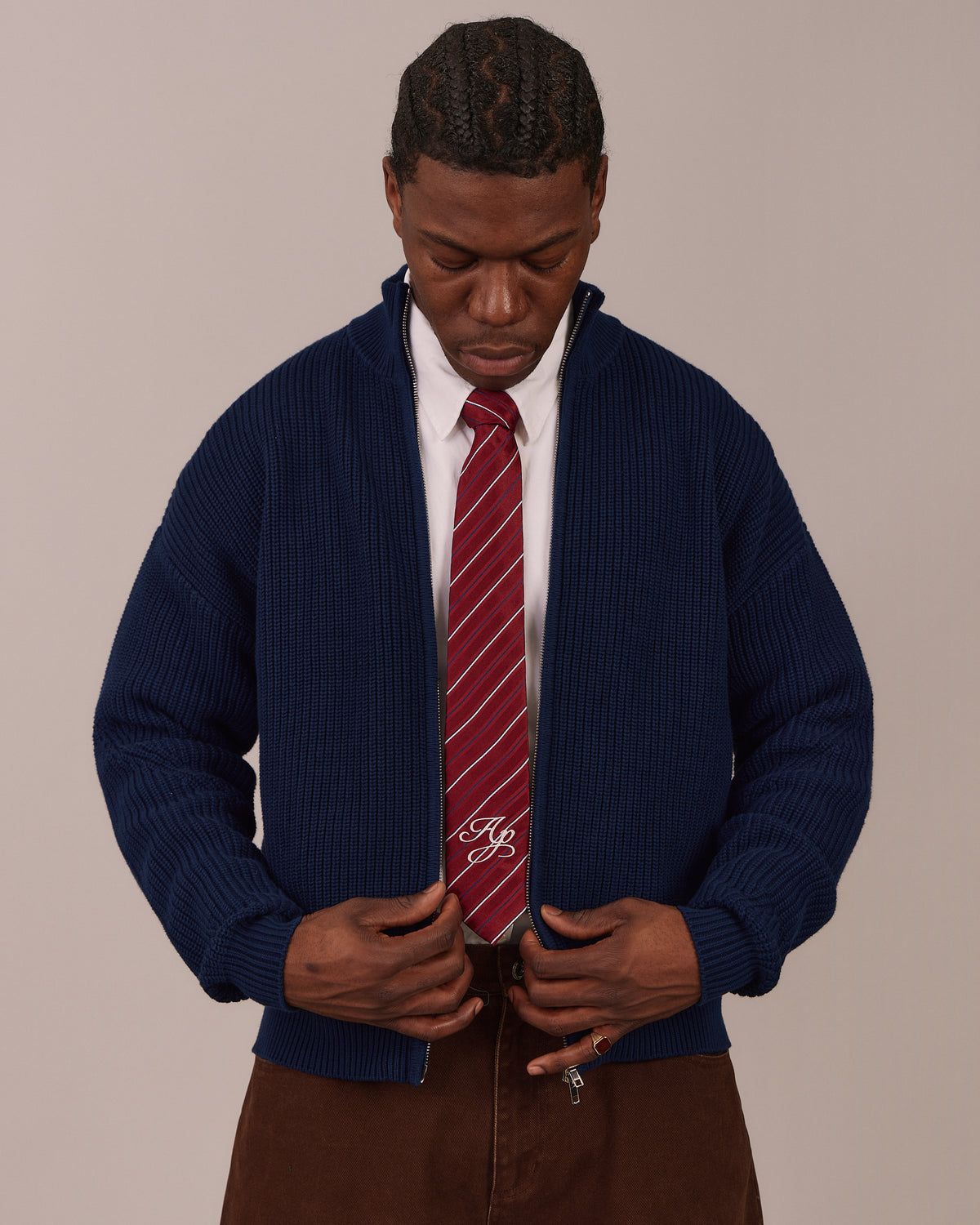 Tie - Red w. Blue Stripes