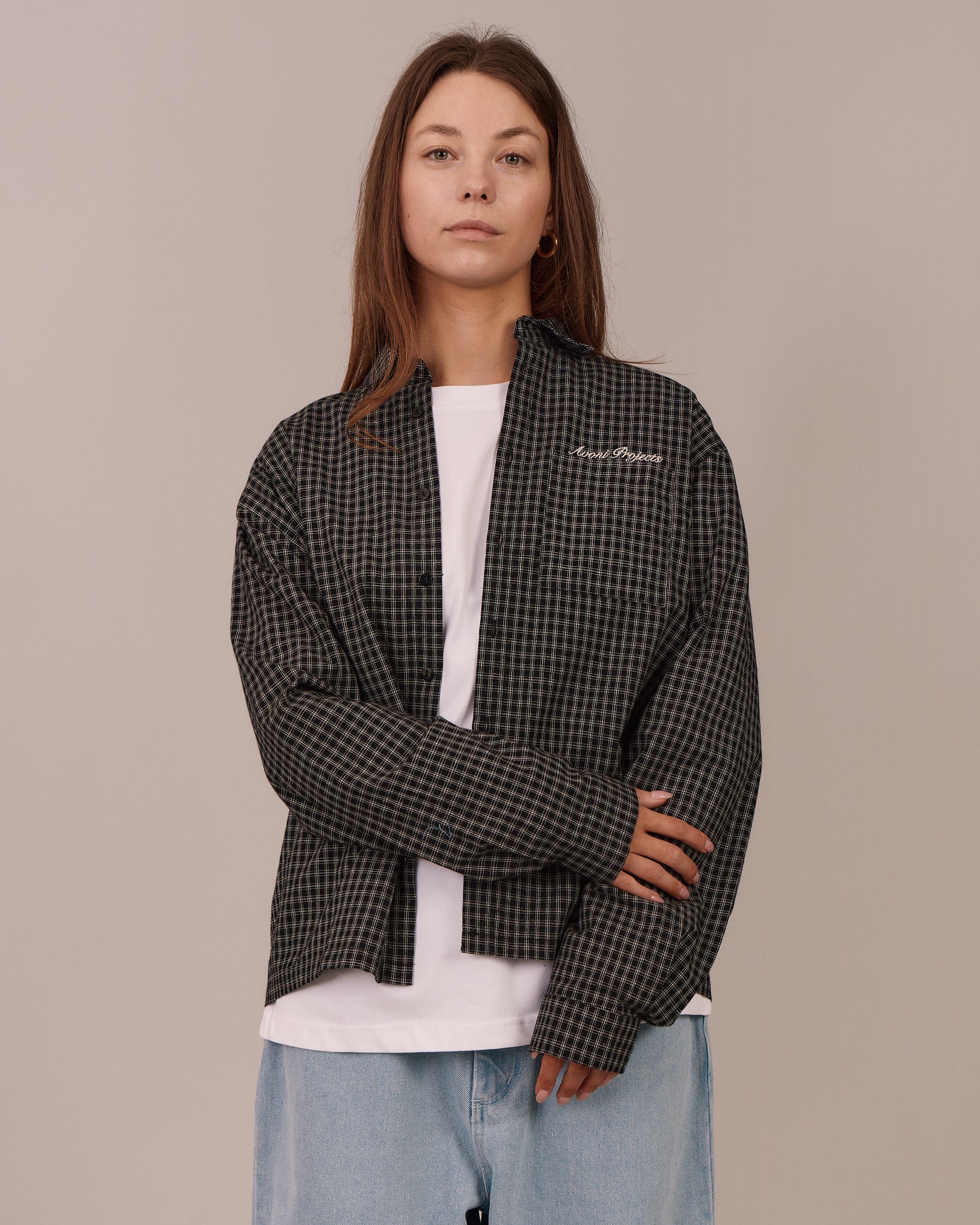 LS Checkered Shirt - Jet Black