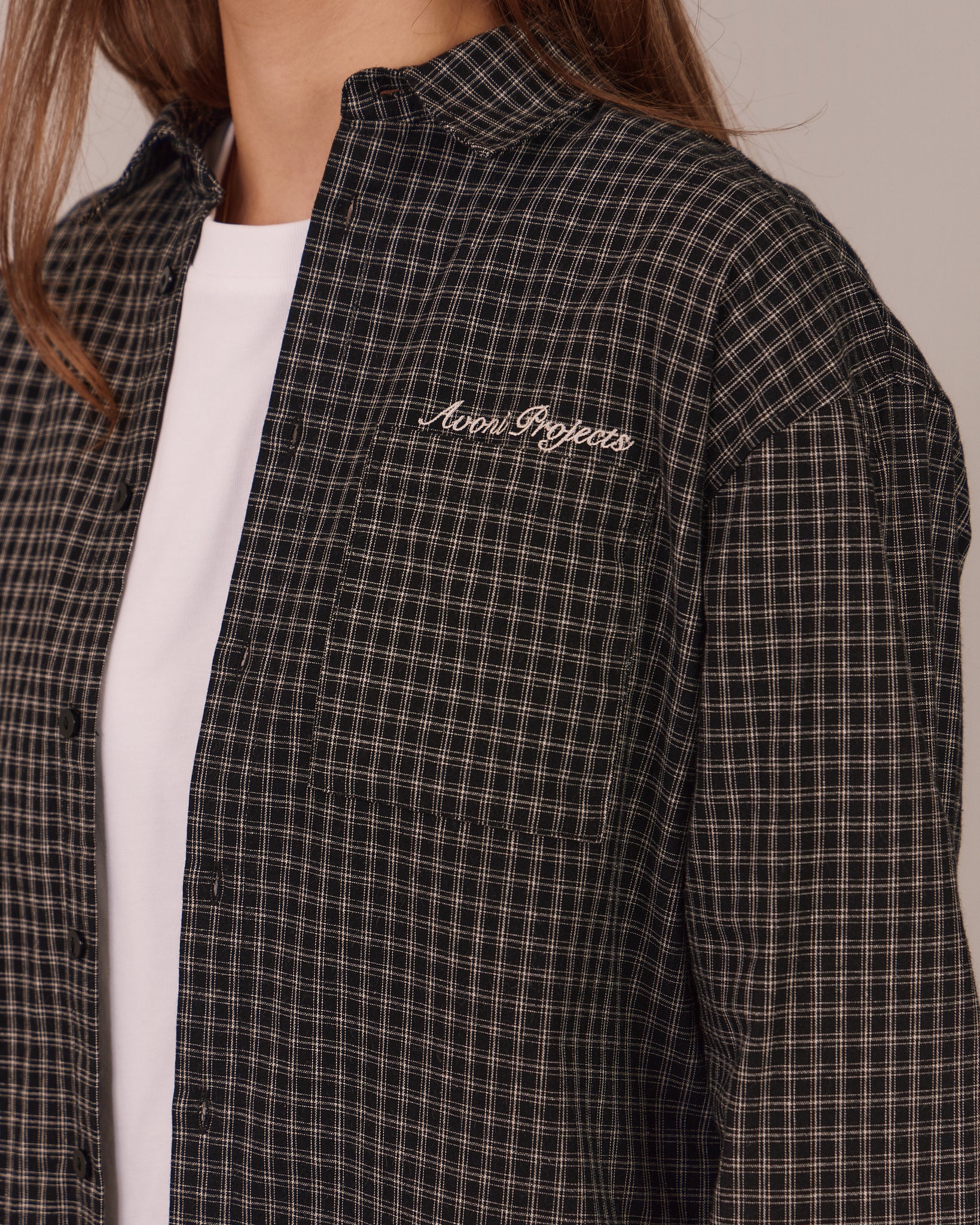 LS Checkered Shirt - Jet Black