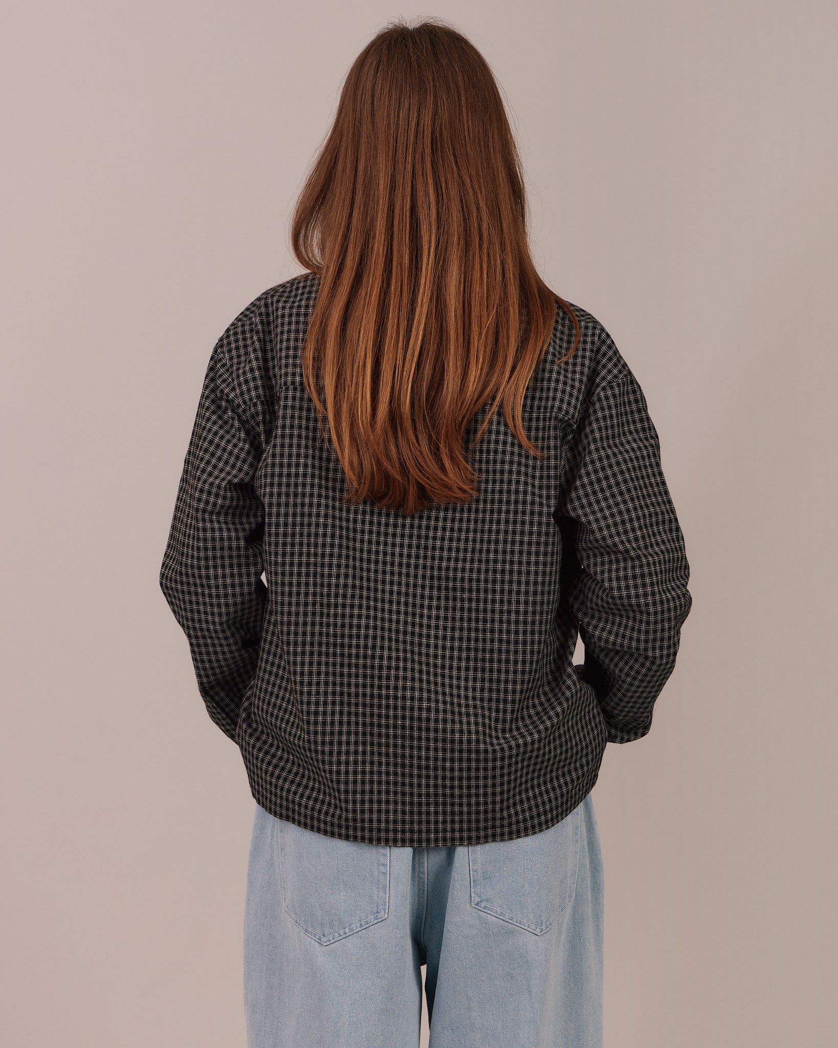 LS Checkered Shirt - Jet Black