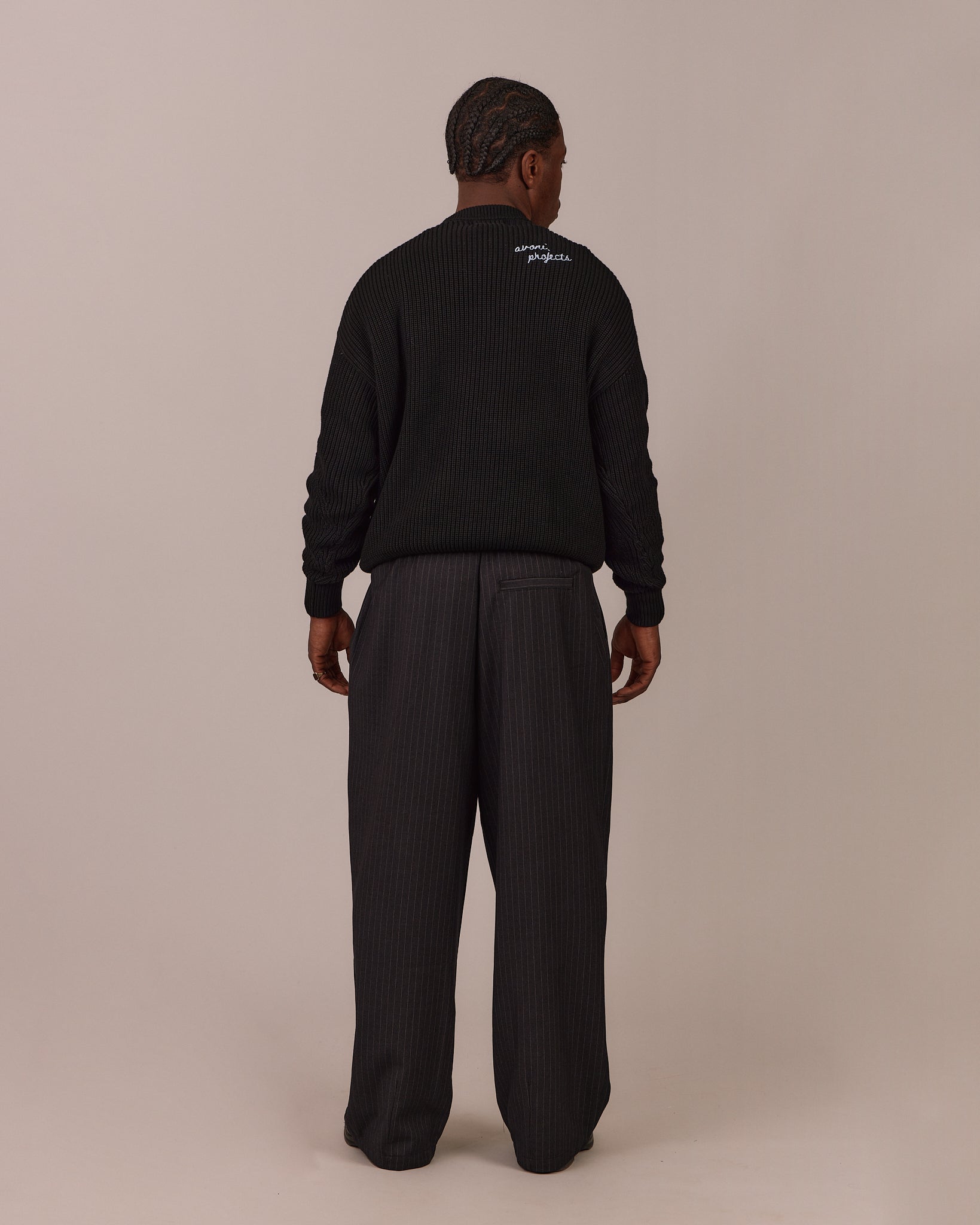 Fisherman O Neck Knit - Black