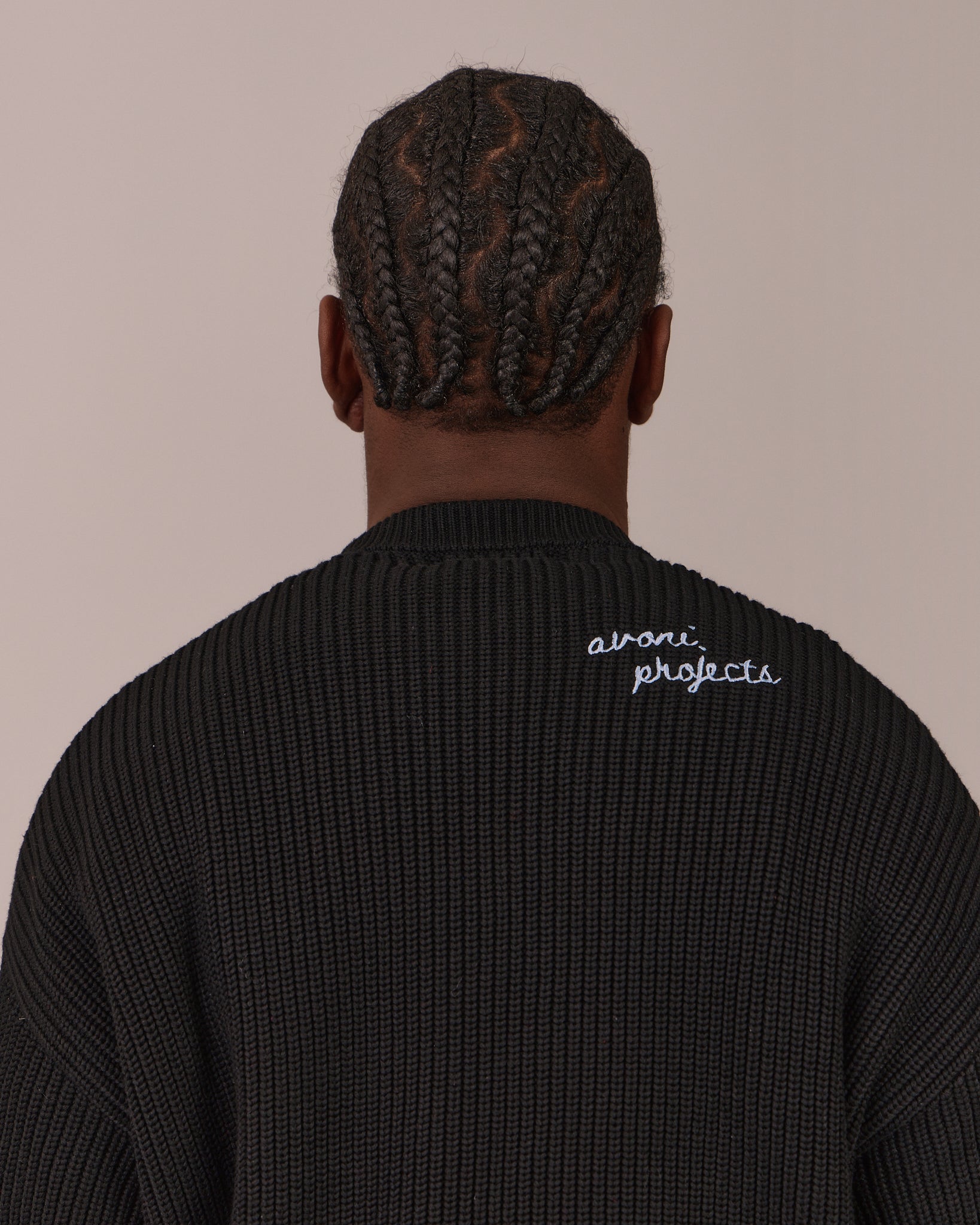 Fisherman O Neck Knit - Black