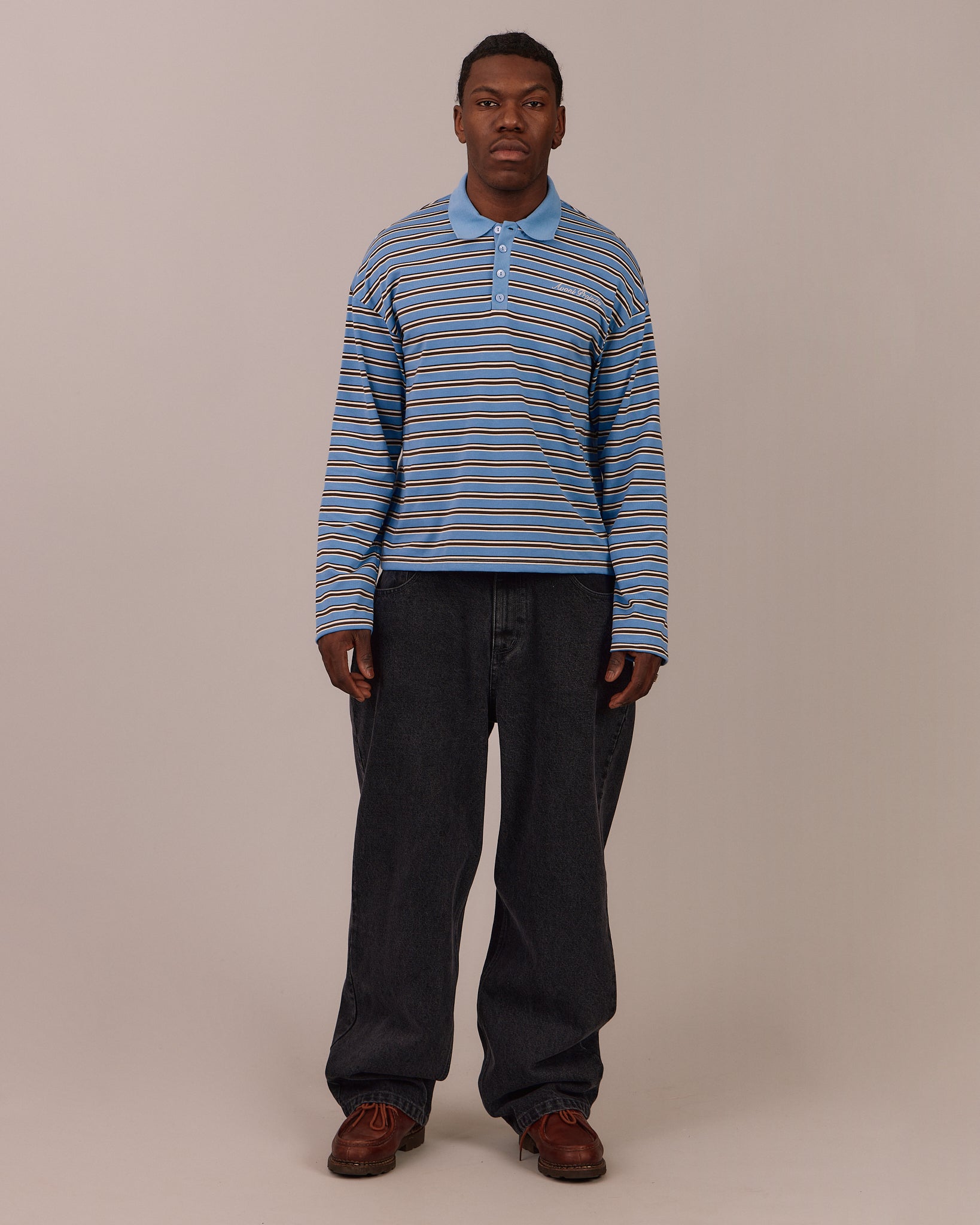 LS Polo Shirt - Blue Stripe