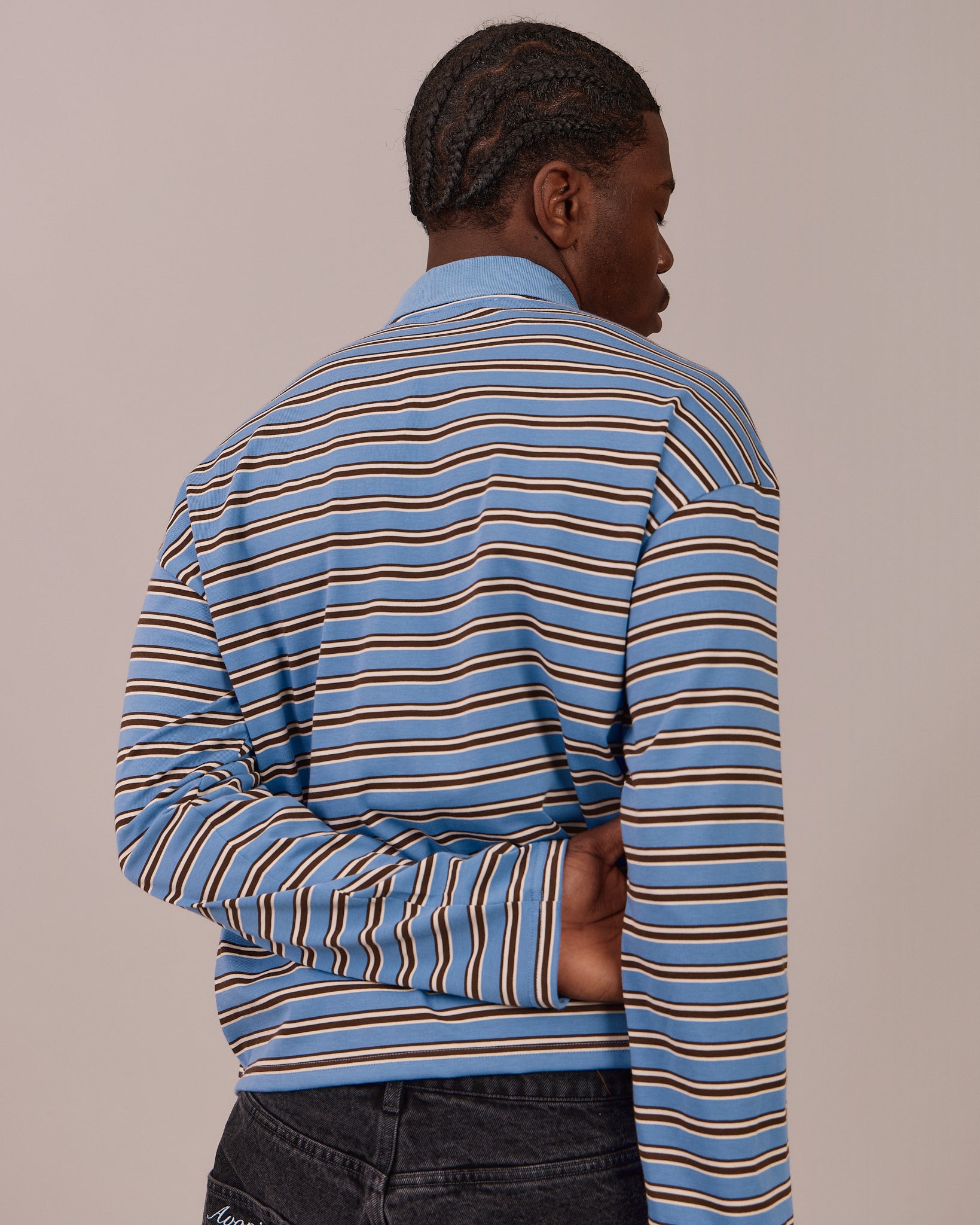 LS Polo Shirt - Blue Stripe