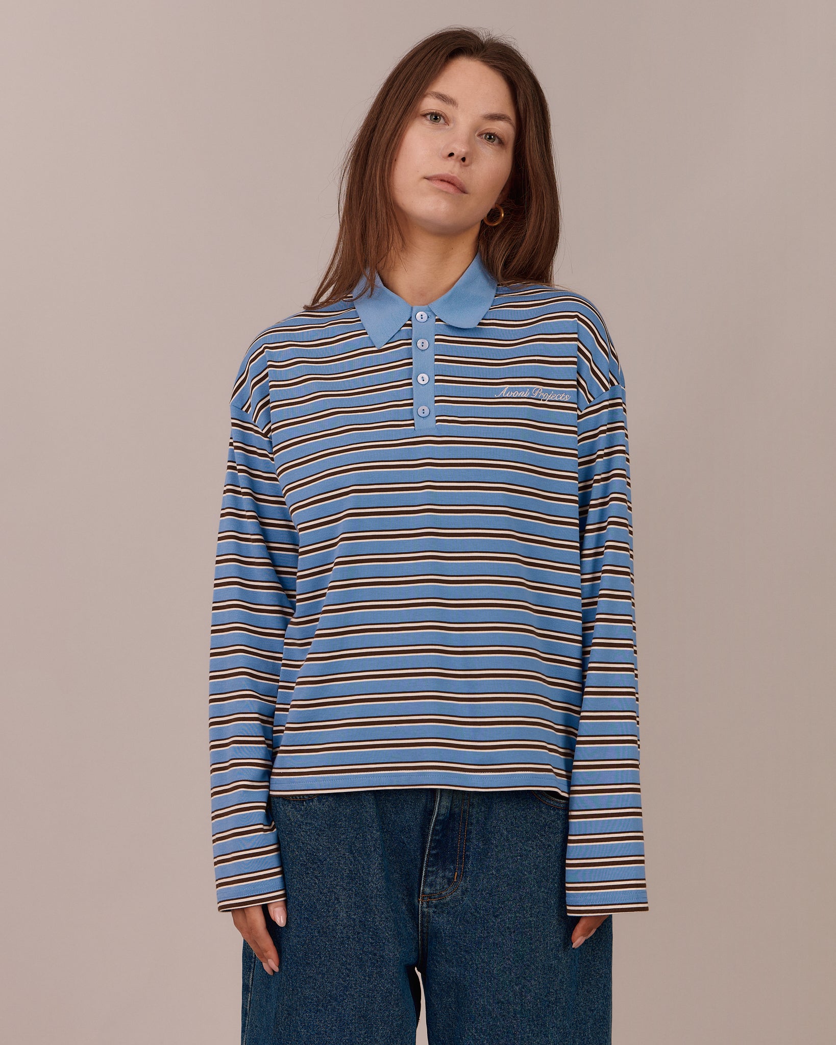 LS Polo Shirt - Blue Stripe