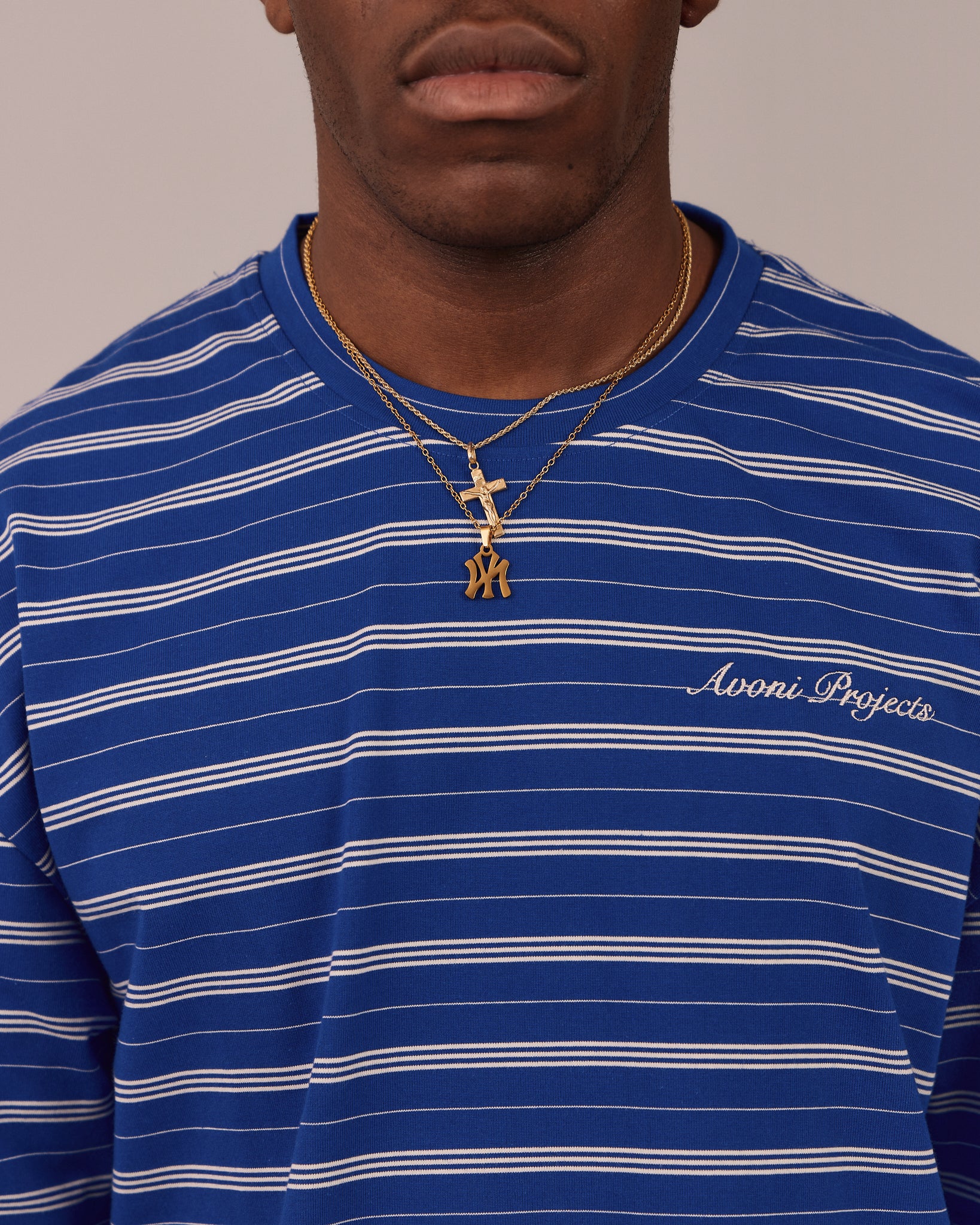Boxy SS Tee - Blue Stripe