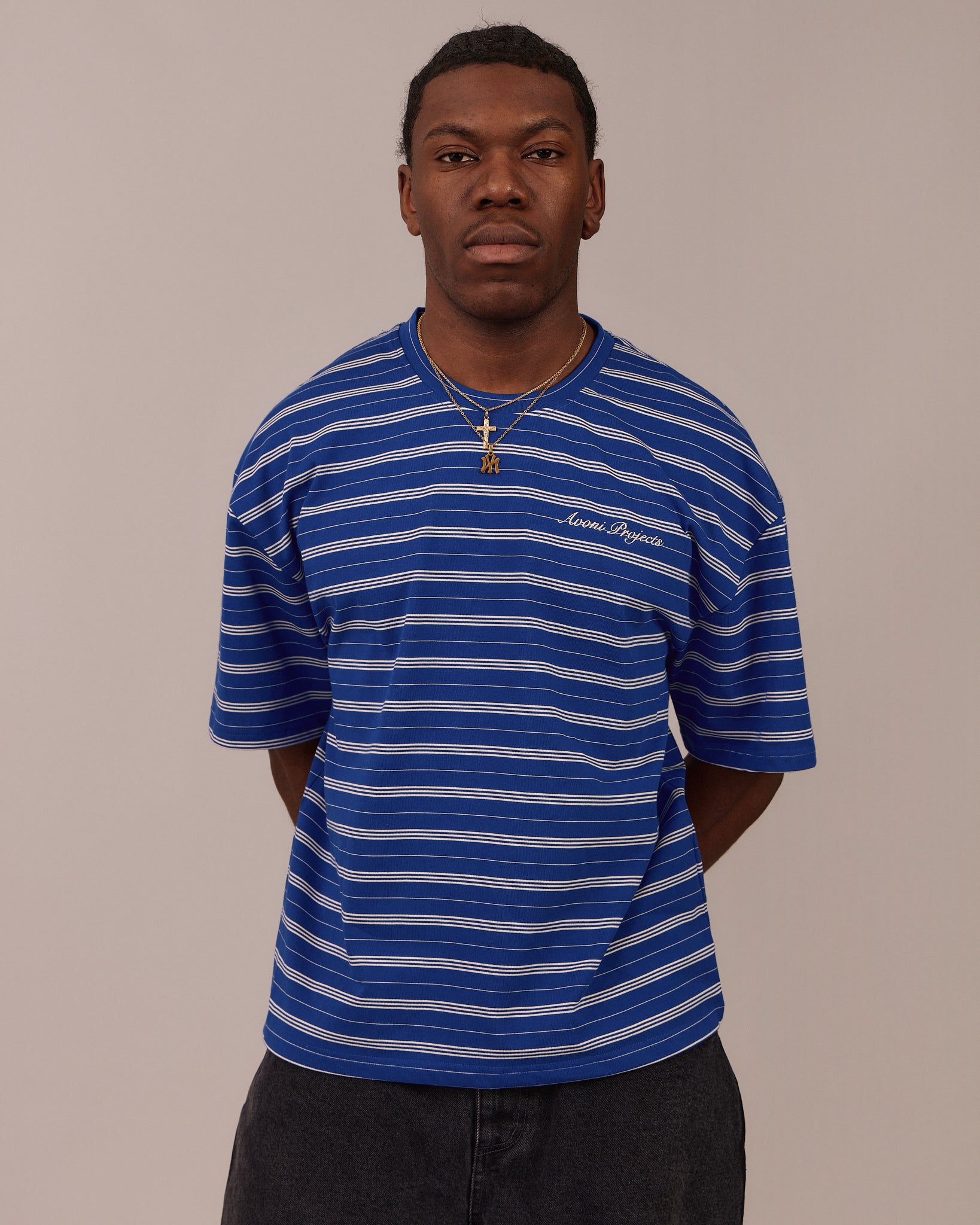 Boxy SS Tee - Blue Stripe