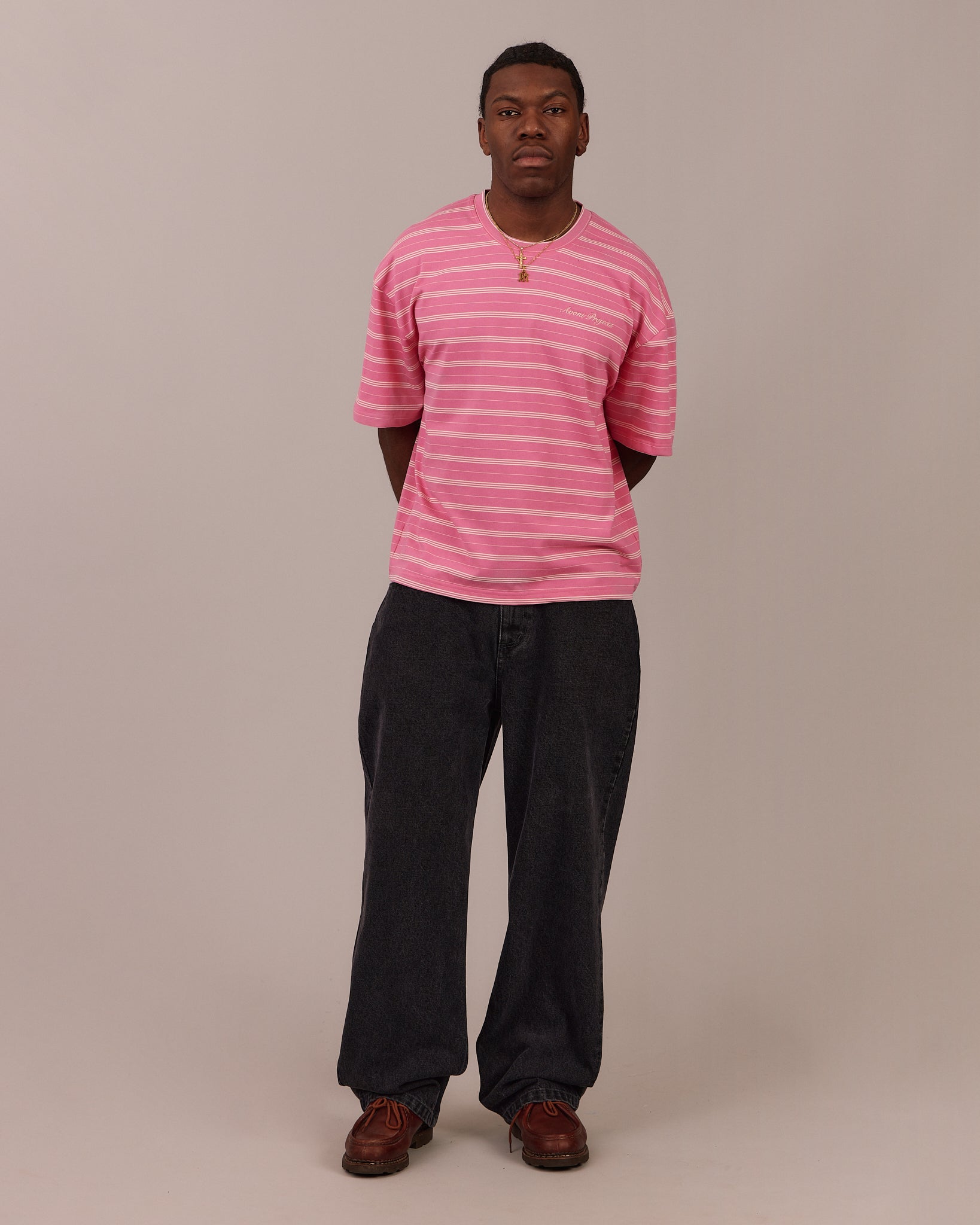 Boxy SS Tee - Pink Stripe