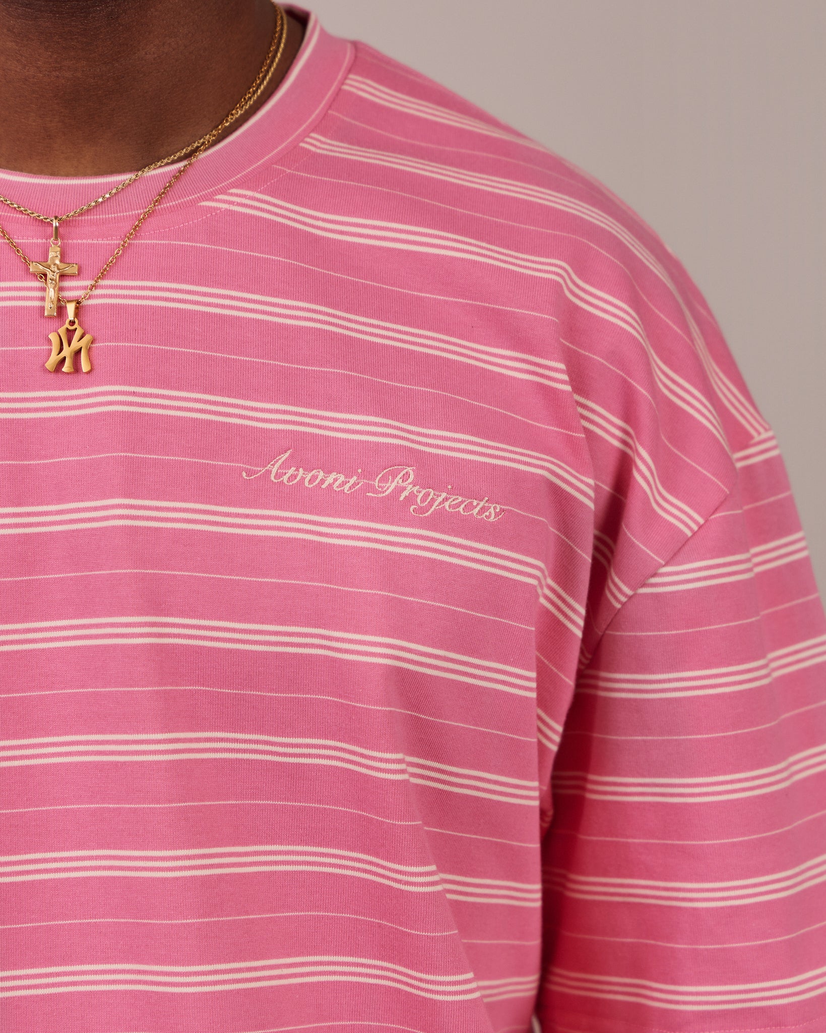 Boxy SS Tee - Pink Stripe