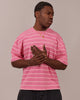 Boxy SS Tee - Pink Stripe