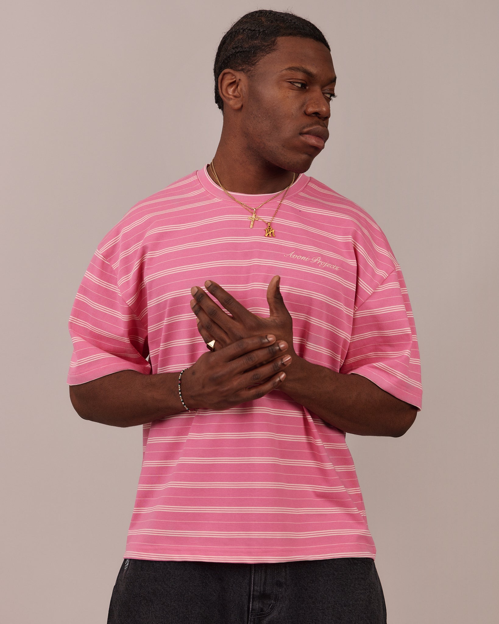 Boxy SS Tee - Pink Stripe