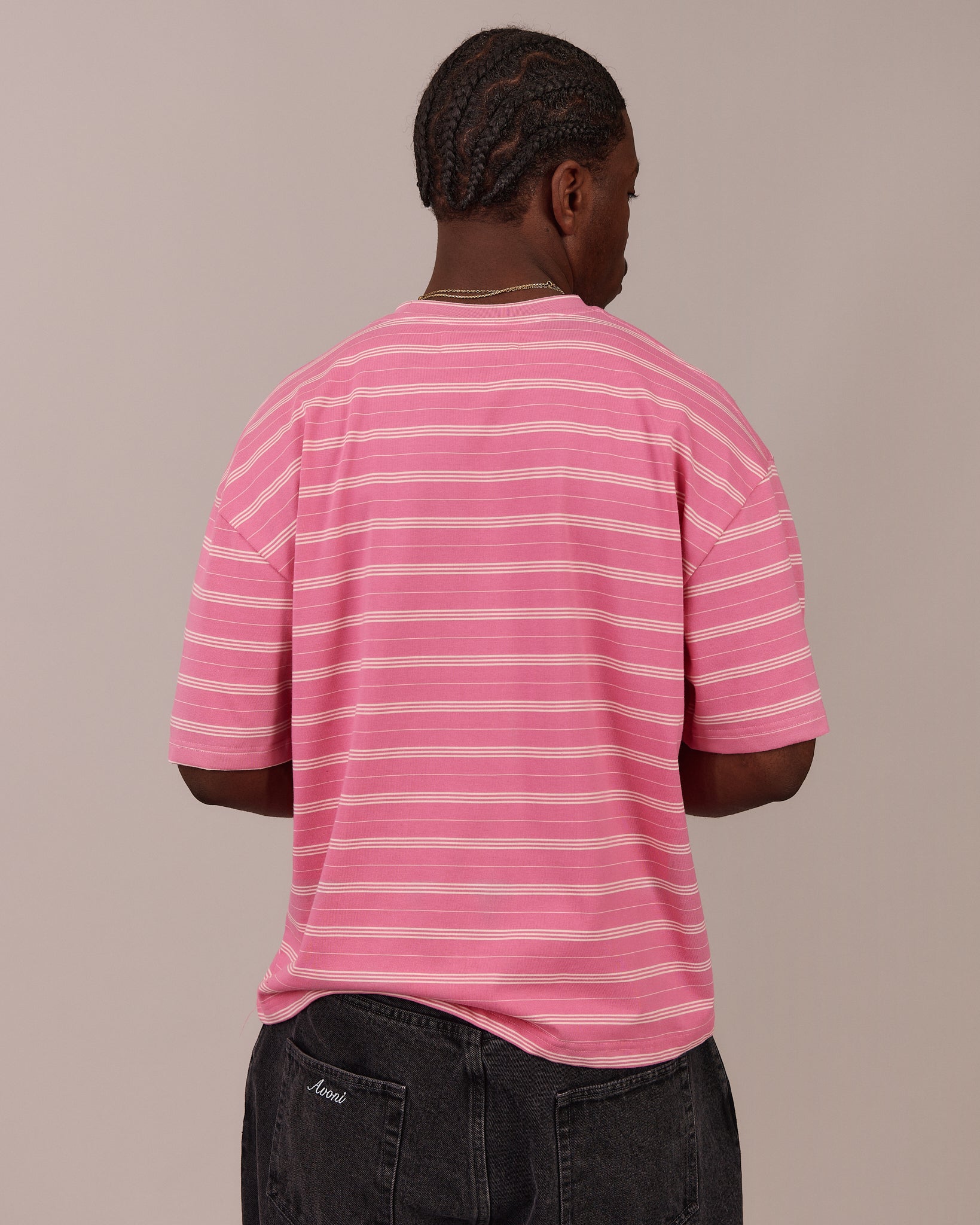 Boxy SS Tee - Pink Stripe