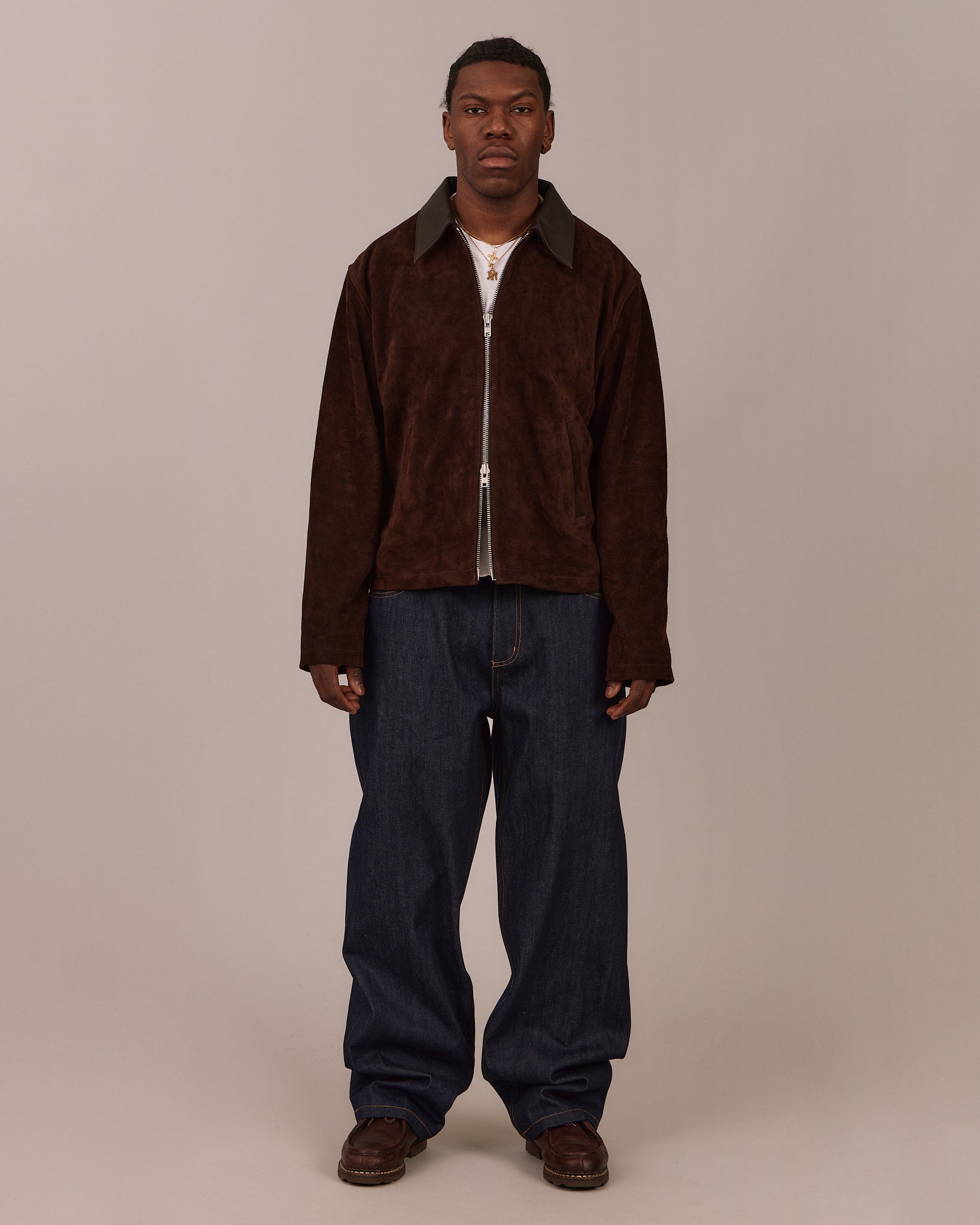 Suede Jacket - Dark Brown