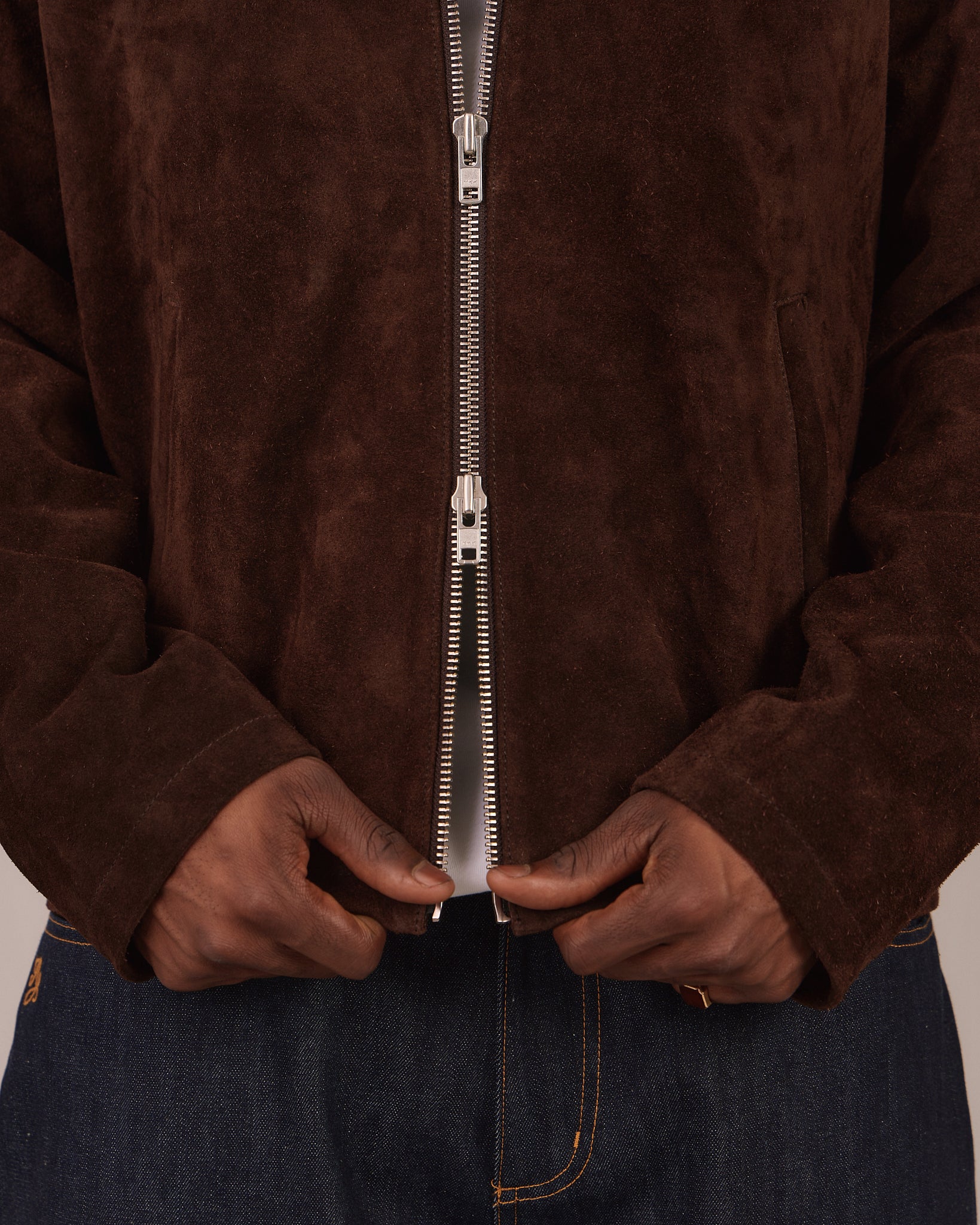 Suede Jacket - Dark Brown