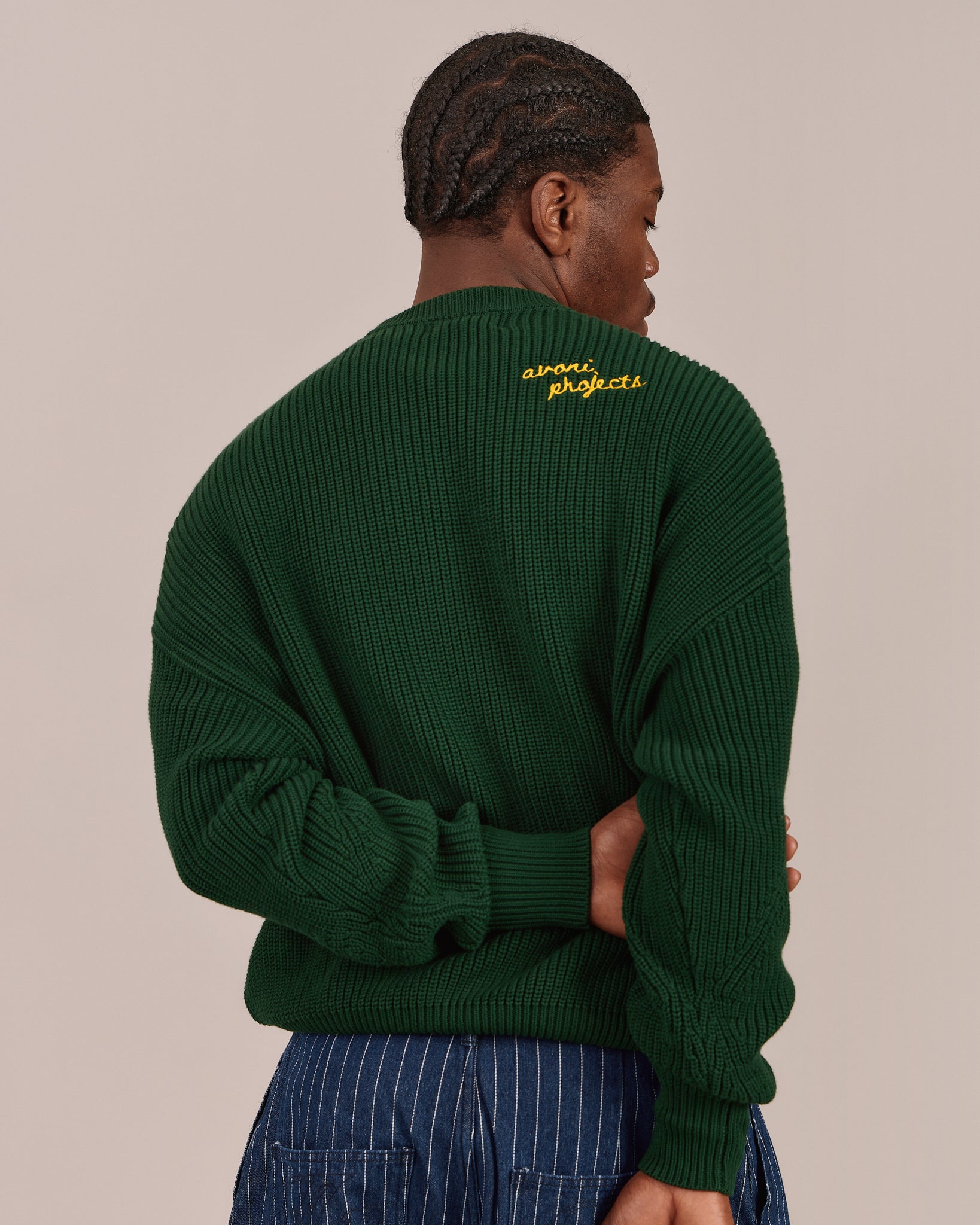 Fisherman O Neck Knit - Dark Green