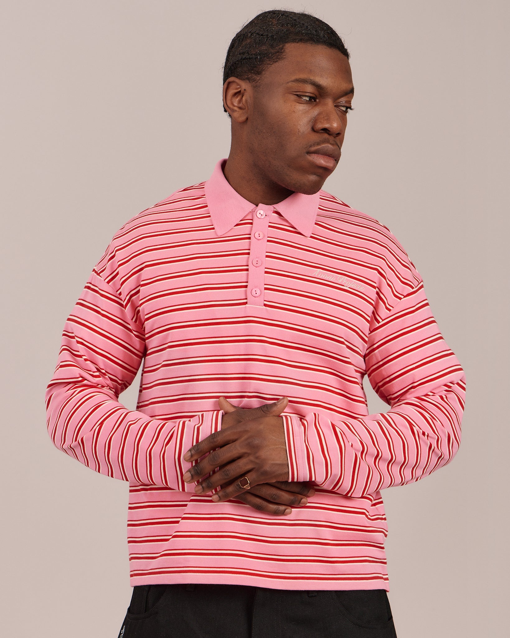 LS Polo Shirt - Pink Stripe