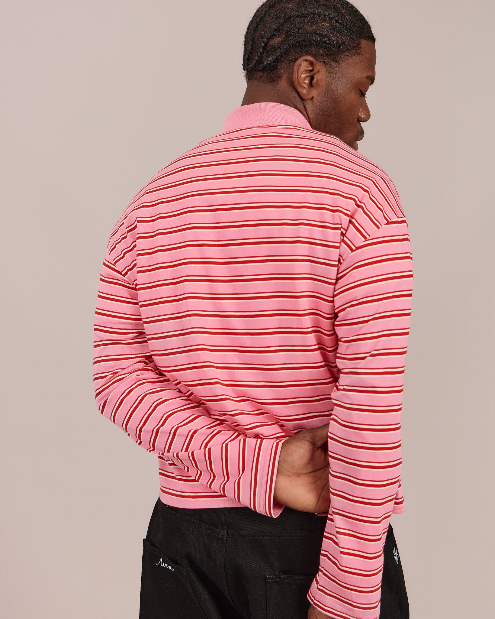 LS Polo Shirt - Pink Stripe
