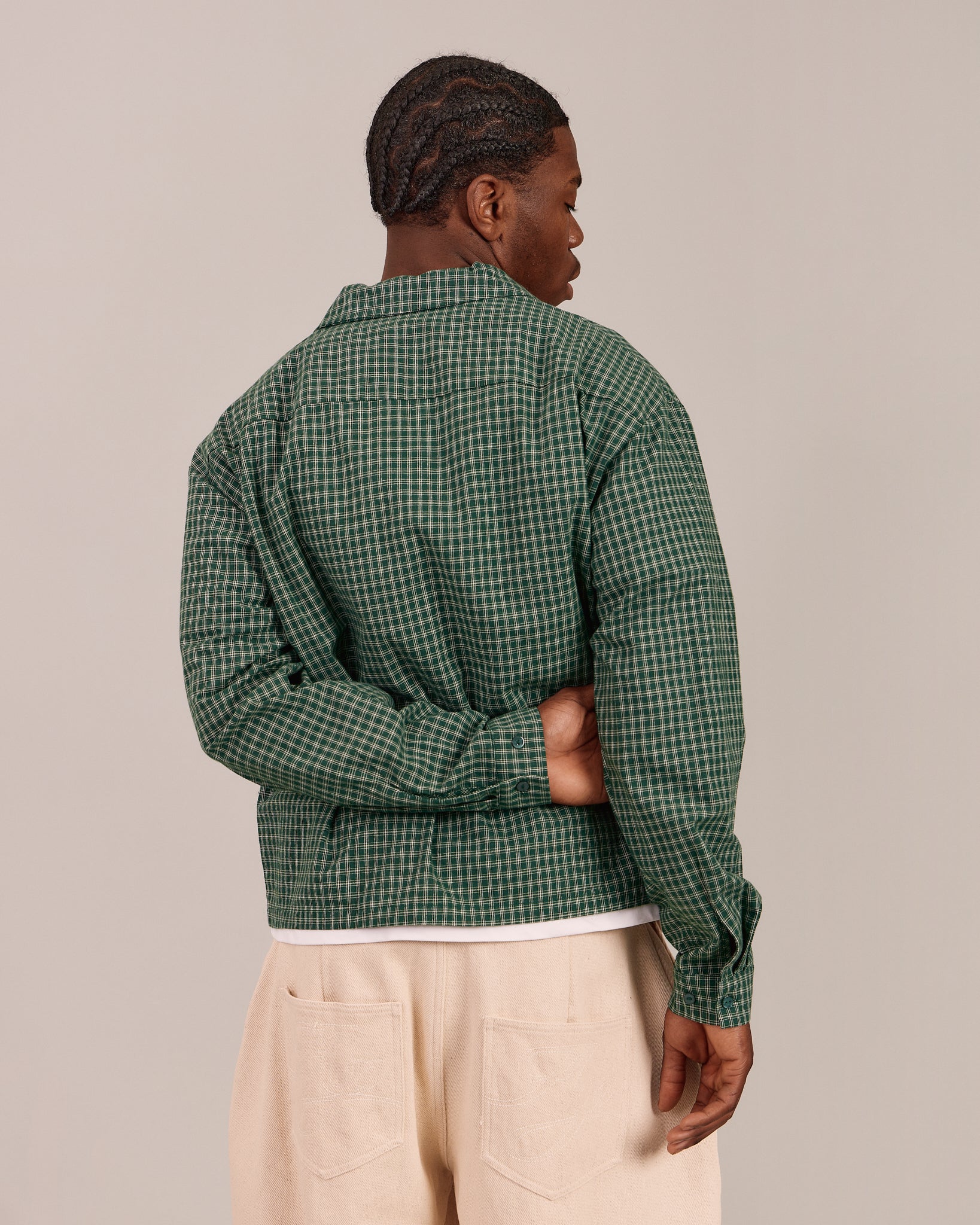 LS Checkered Shirt - Dark Green