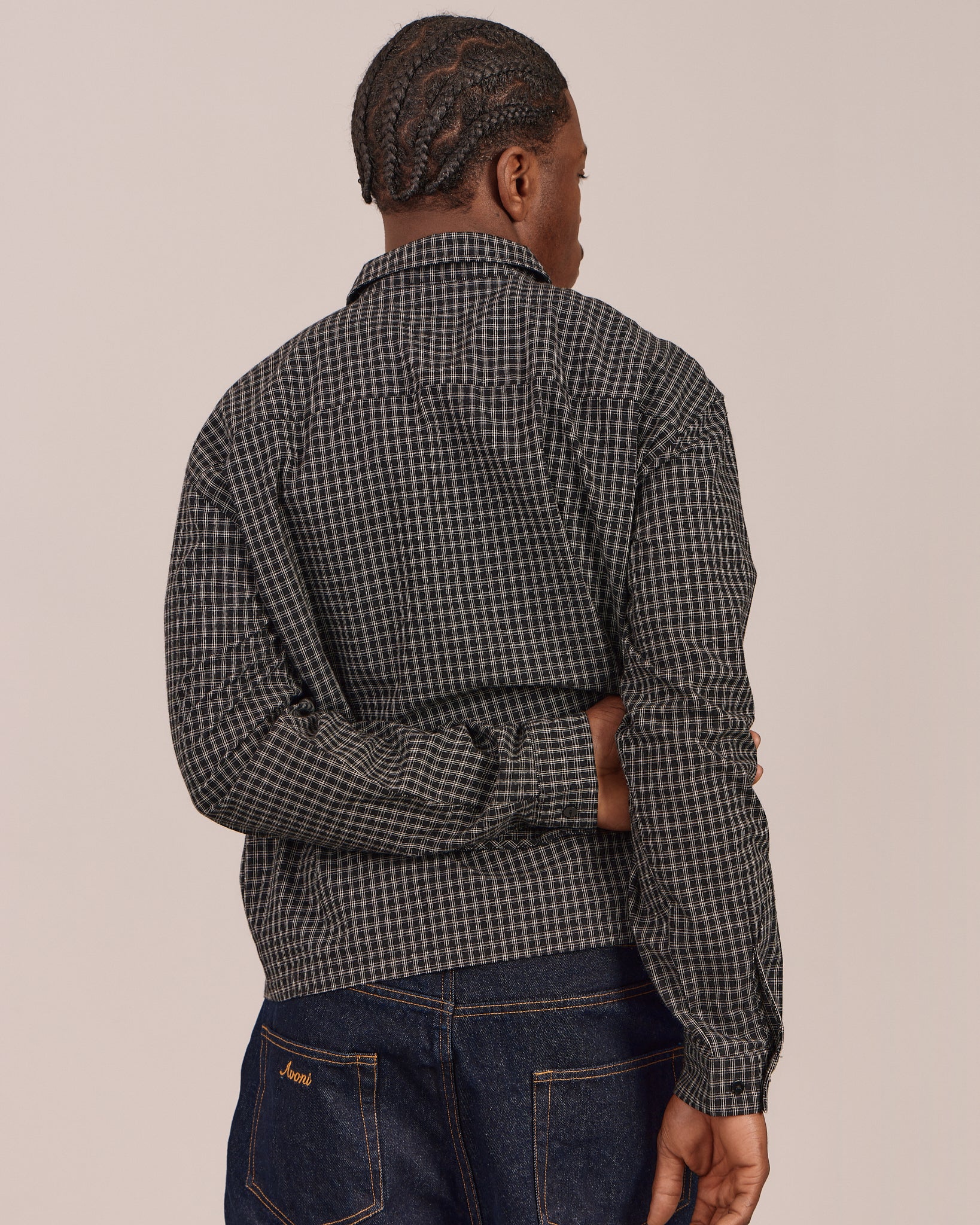 LS Checkered Shirt - Jet Black