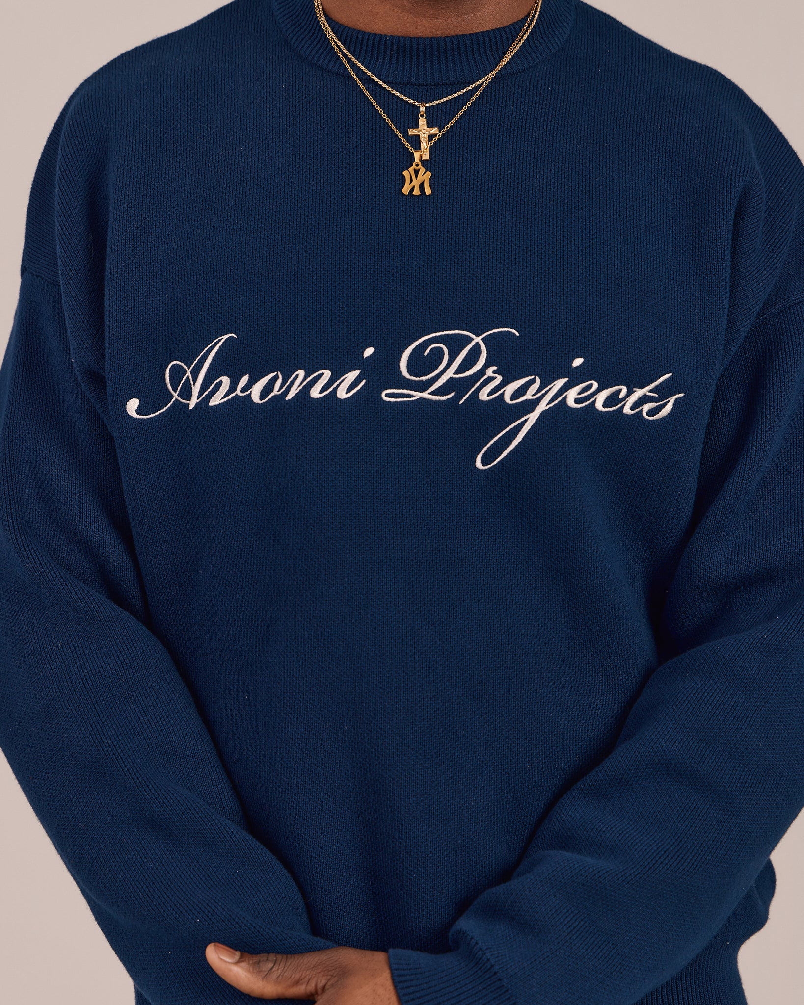 Single O Neck Knit - Navy