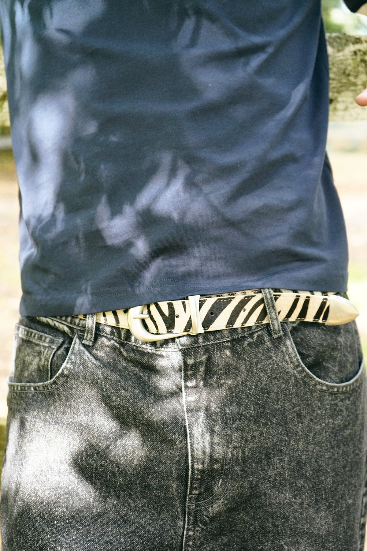 Leather Belt - Zebra Cow Hair