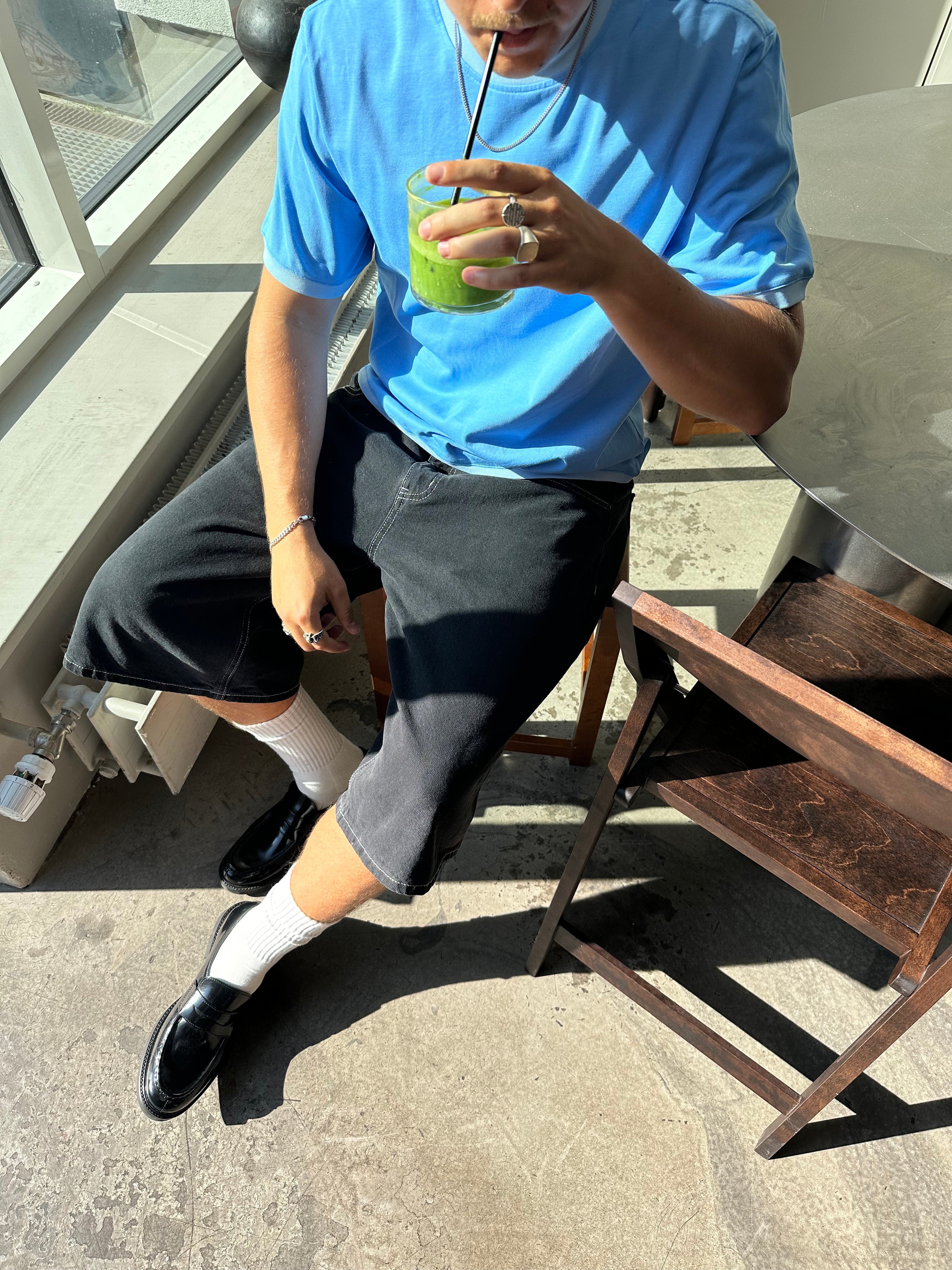 SS Ringer Tee - Blue/Baby Blue