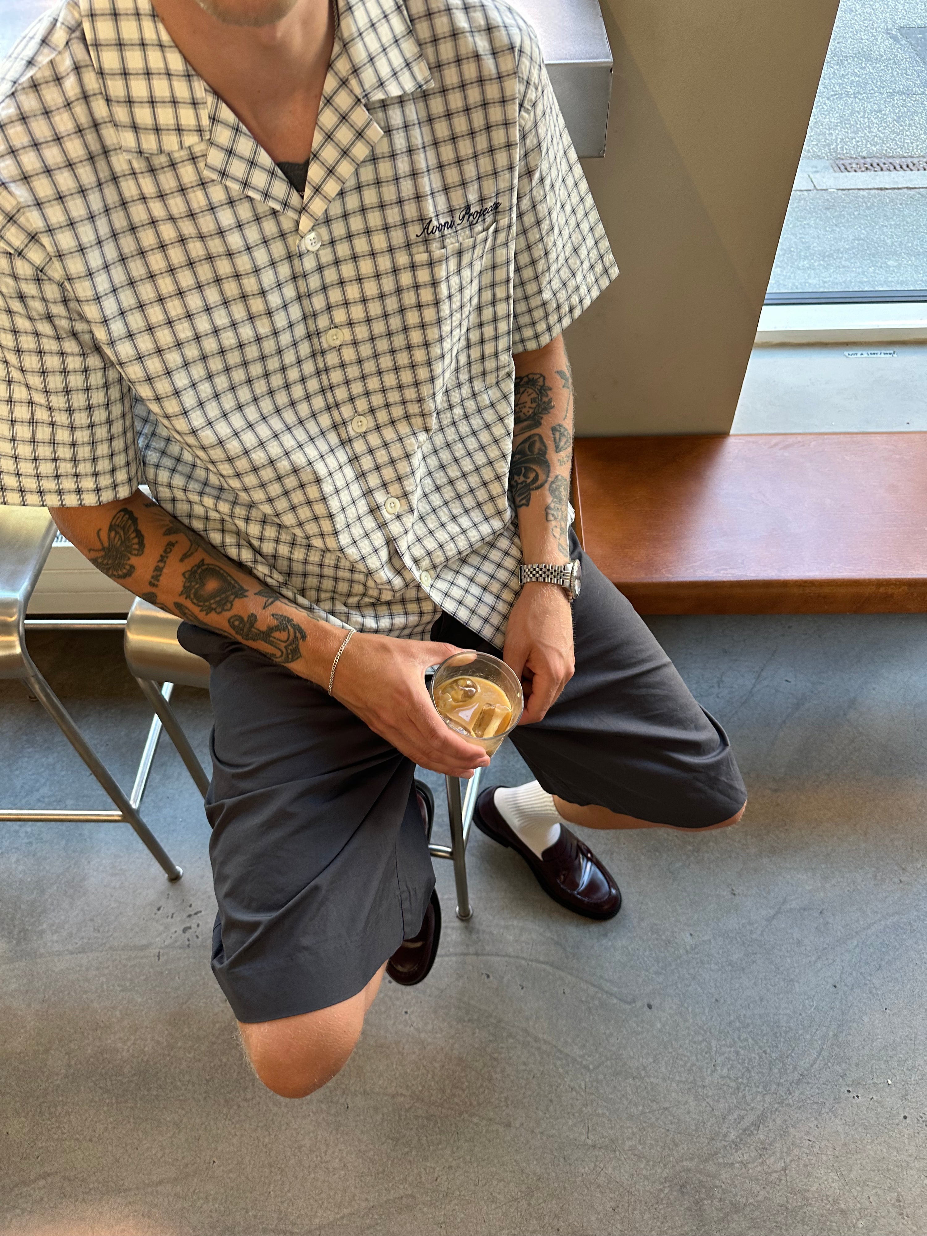 SS Checkered Shirt - Navy/White