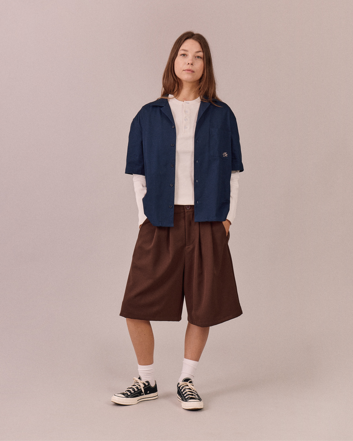 SS Canvas Essential Shirt - Navy