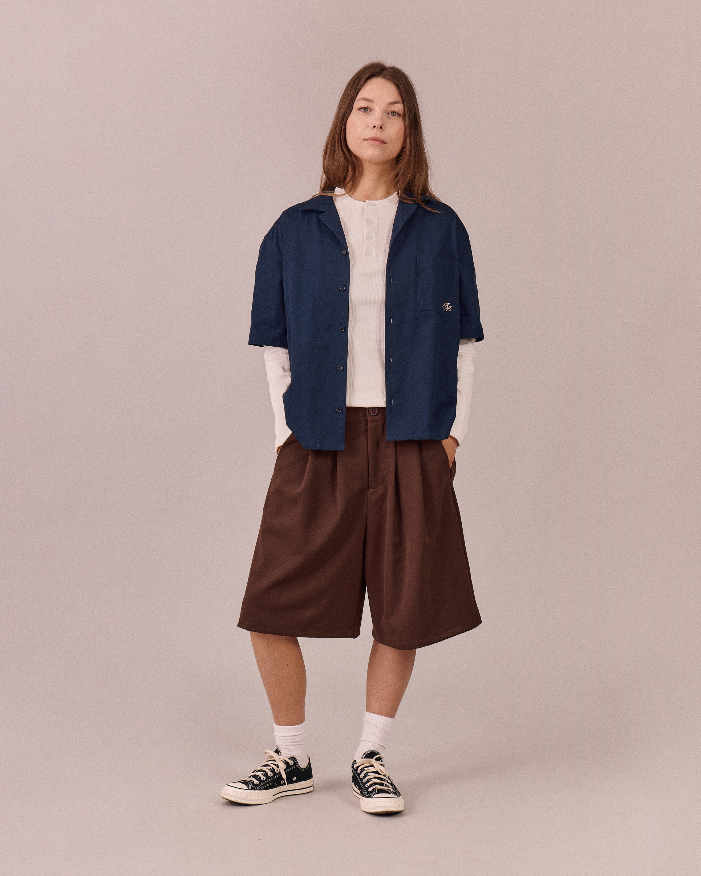 SS Canvas Essential Shirt - Navy