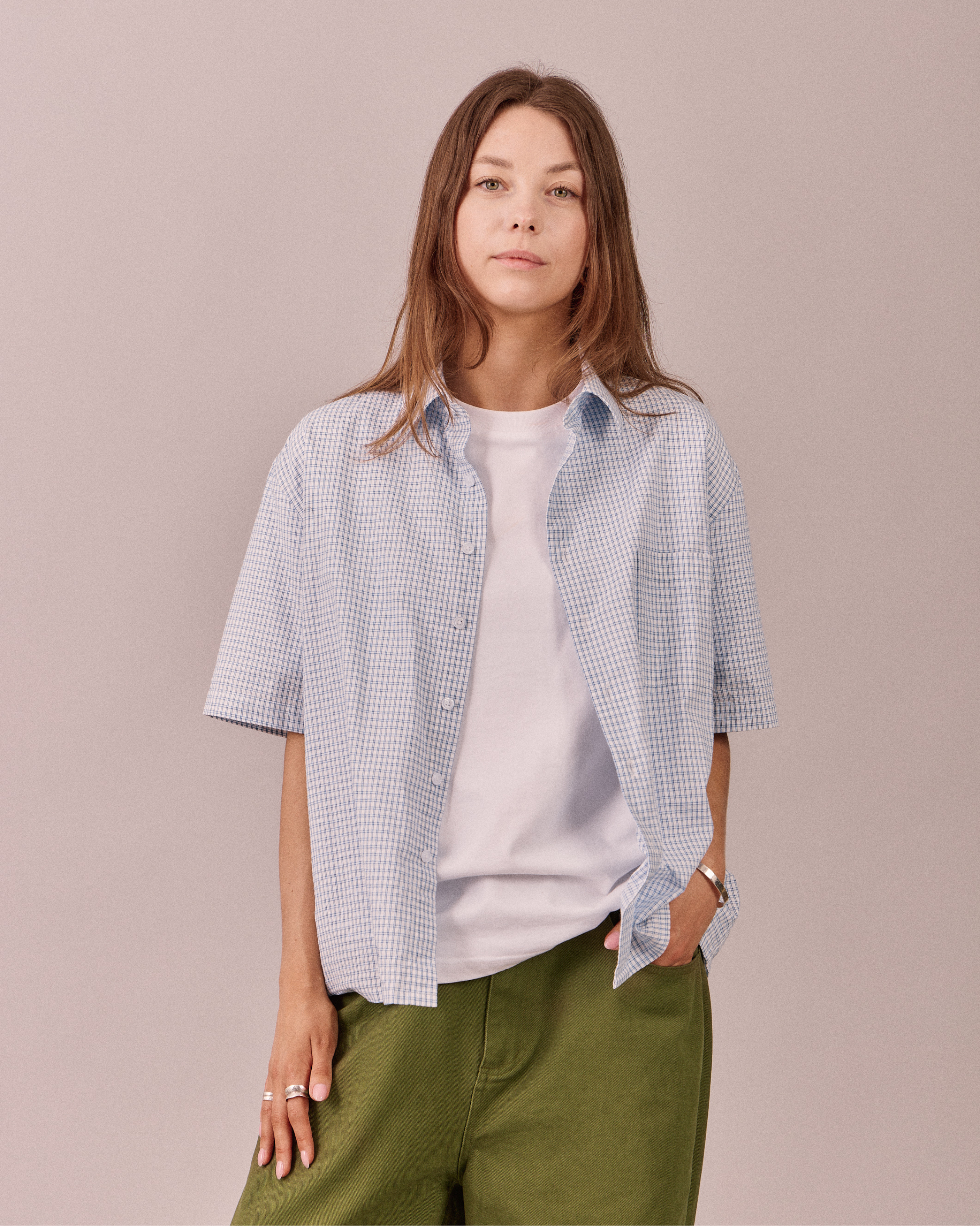 SS Checkered Shirt - Blue/White