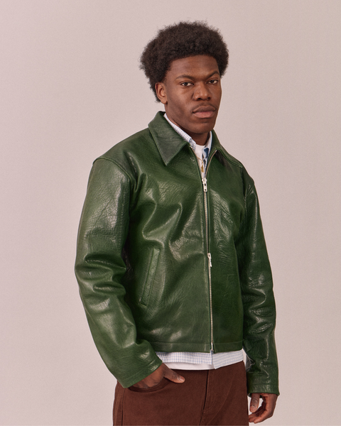 High Gloss Leather Jacket - Green – Avoni Projects High Gloss Leather Jacket - Green – Avoni Projects