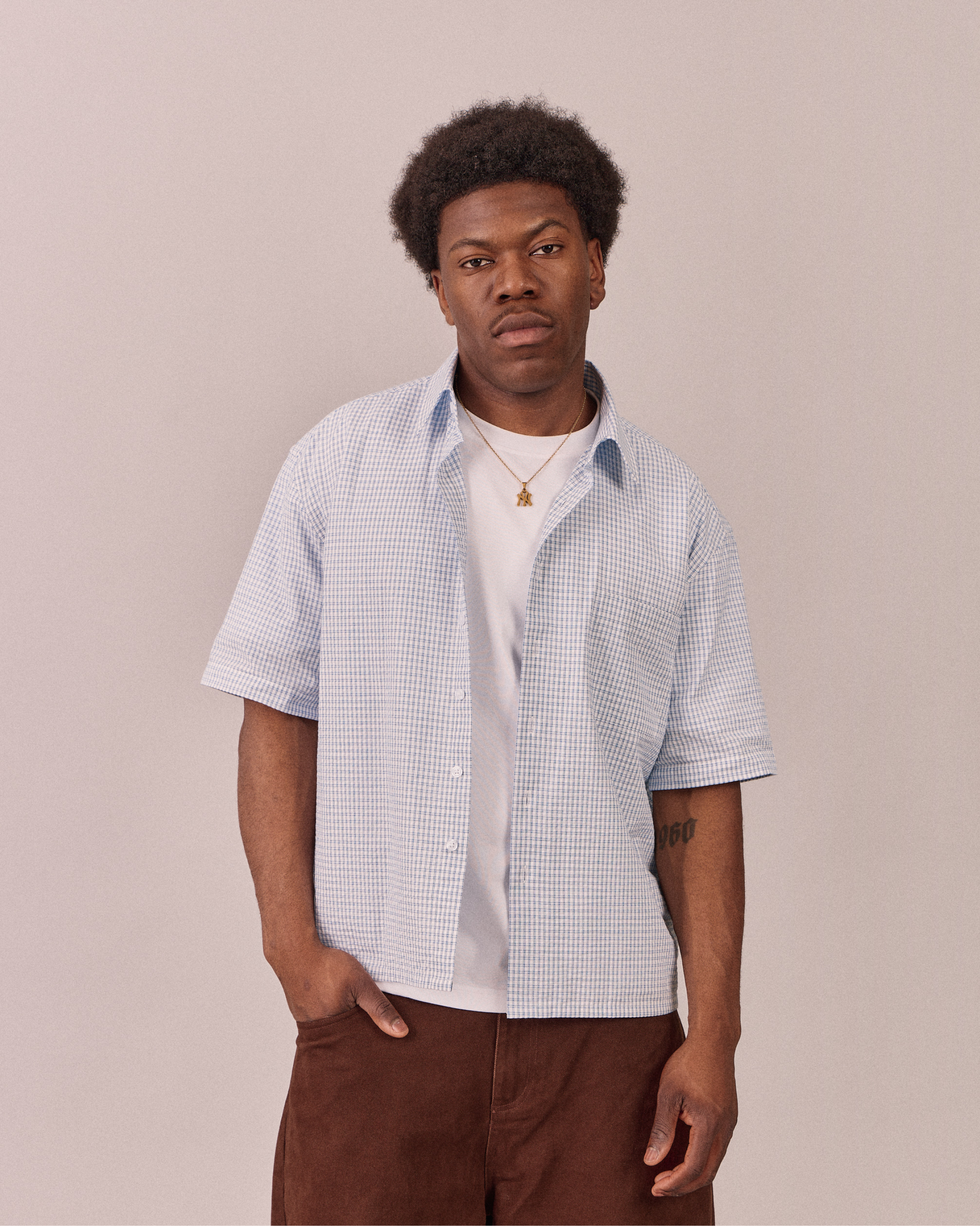 SS Checkered Shirt - Blue/White