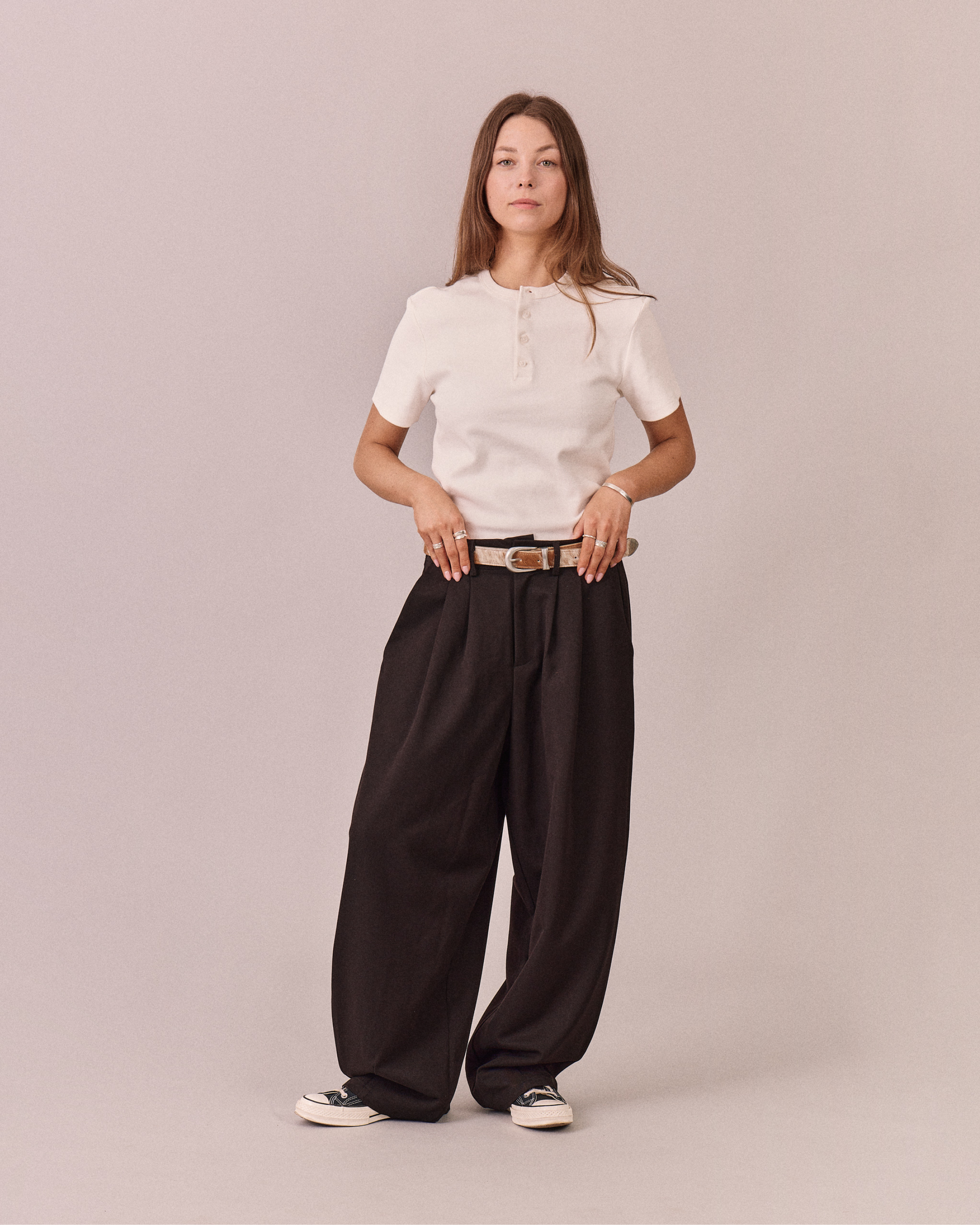 SS Henley Shirt - White