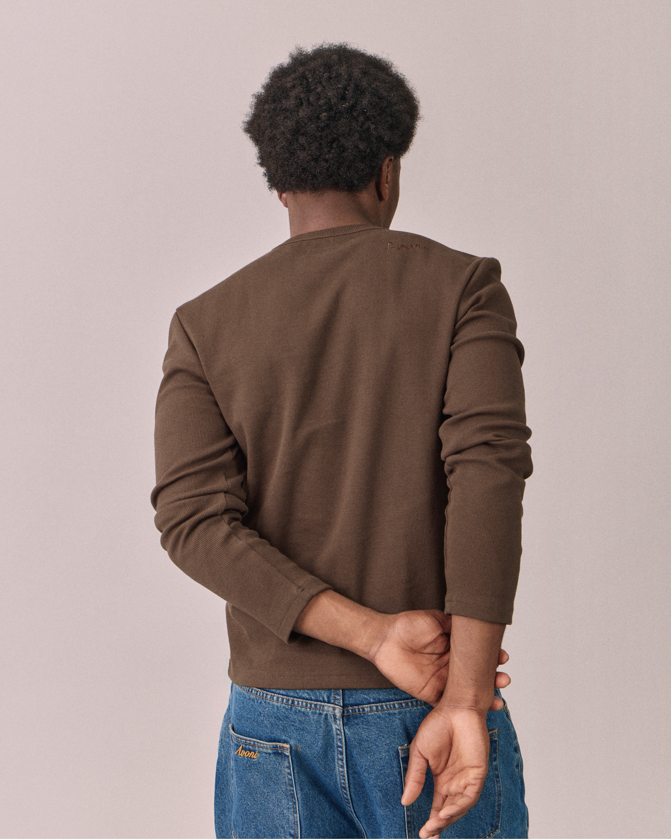 LS Henley Shirt - Brown – Avoni Projects