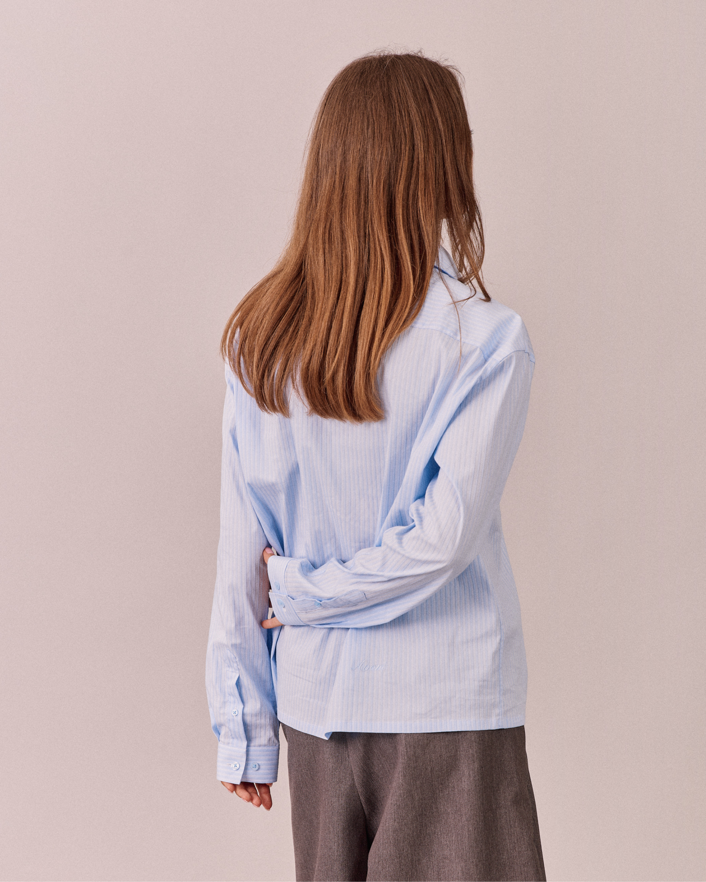 LS Striped Shirt - Light Blue w. White Stripe