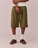 Relaxed Suit Shorts - Dark Green