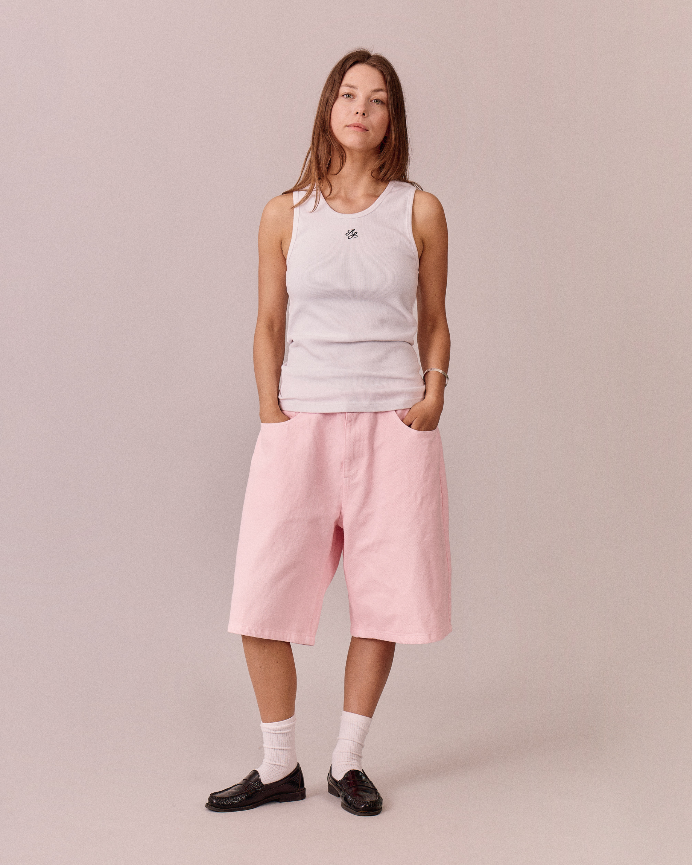 Baggy Canvas Jorts - Pink
