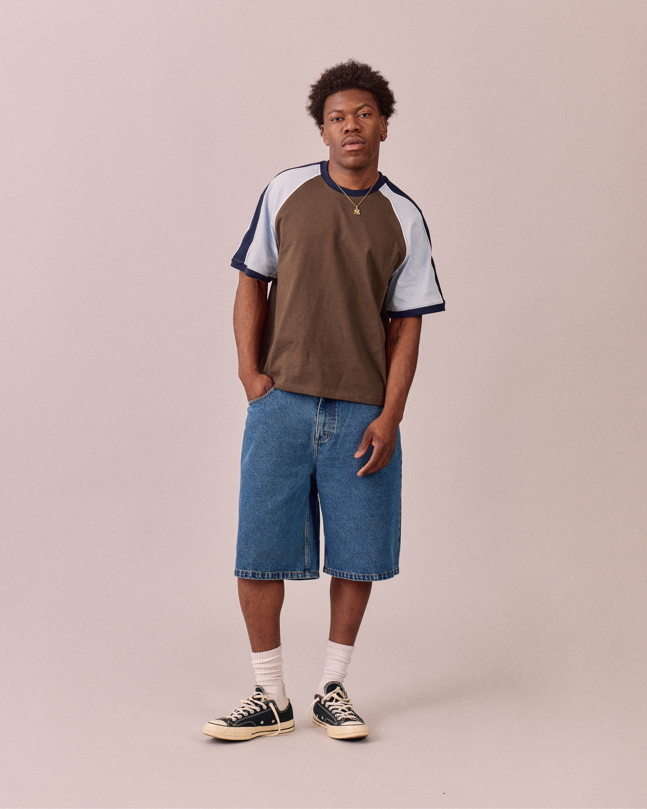 SS Raglan Boxy Tee - Brown