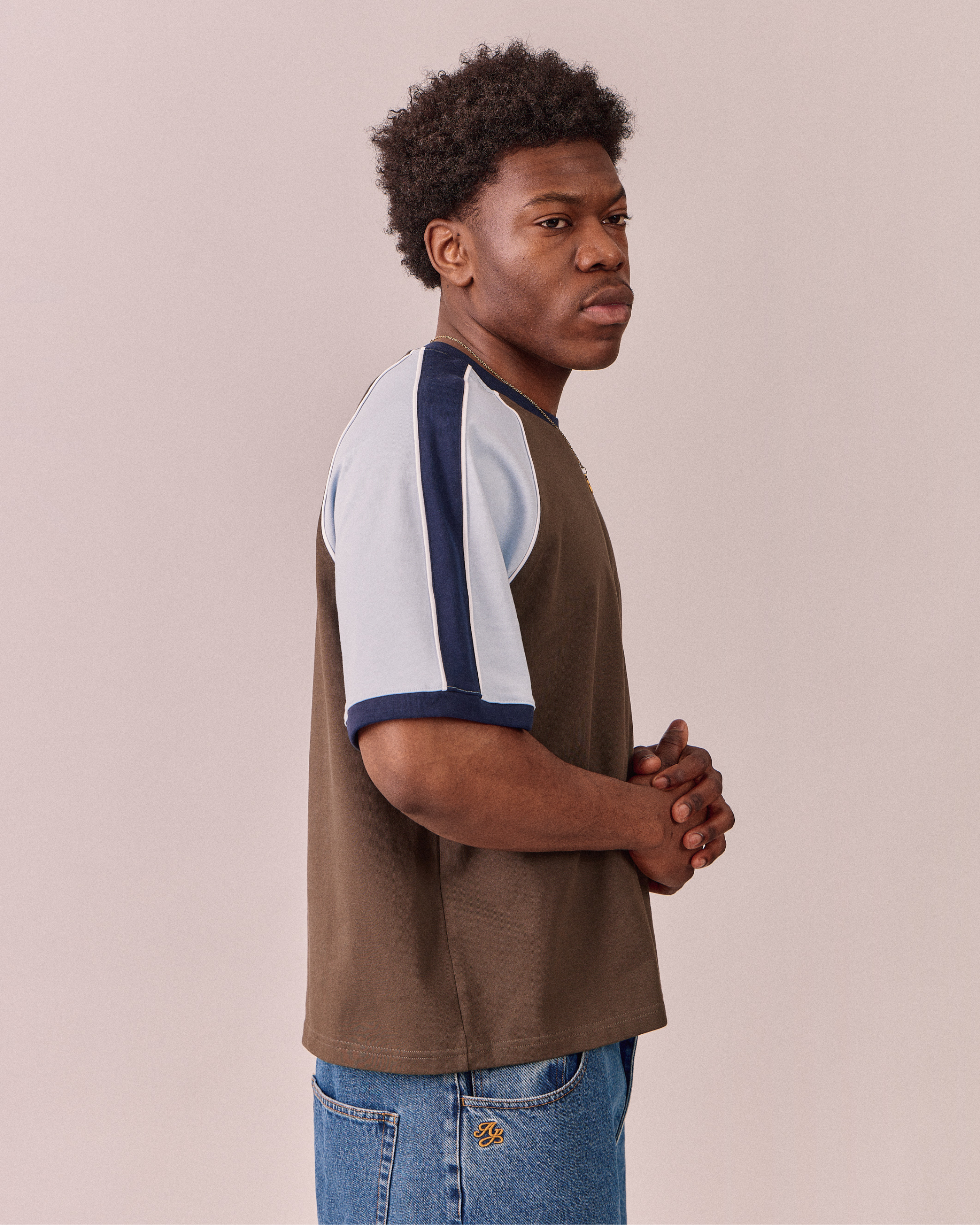 SS Raglan Boxy Tee - Brown